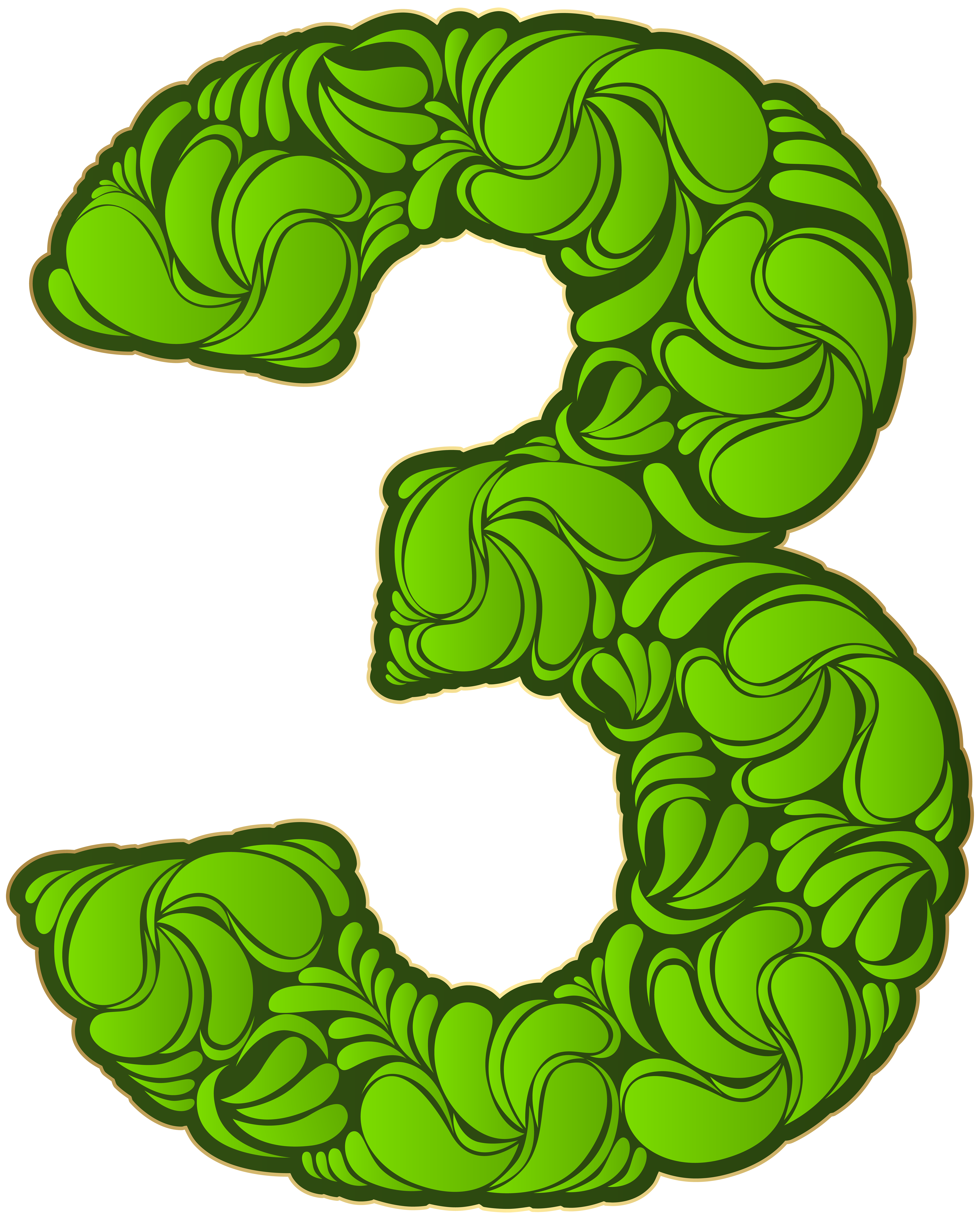 Number Three Green Transparent Png Image
