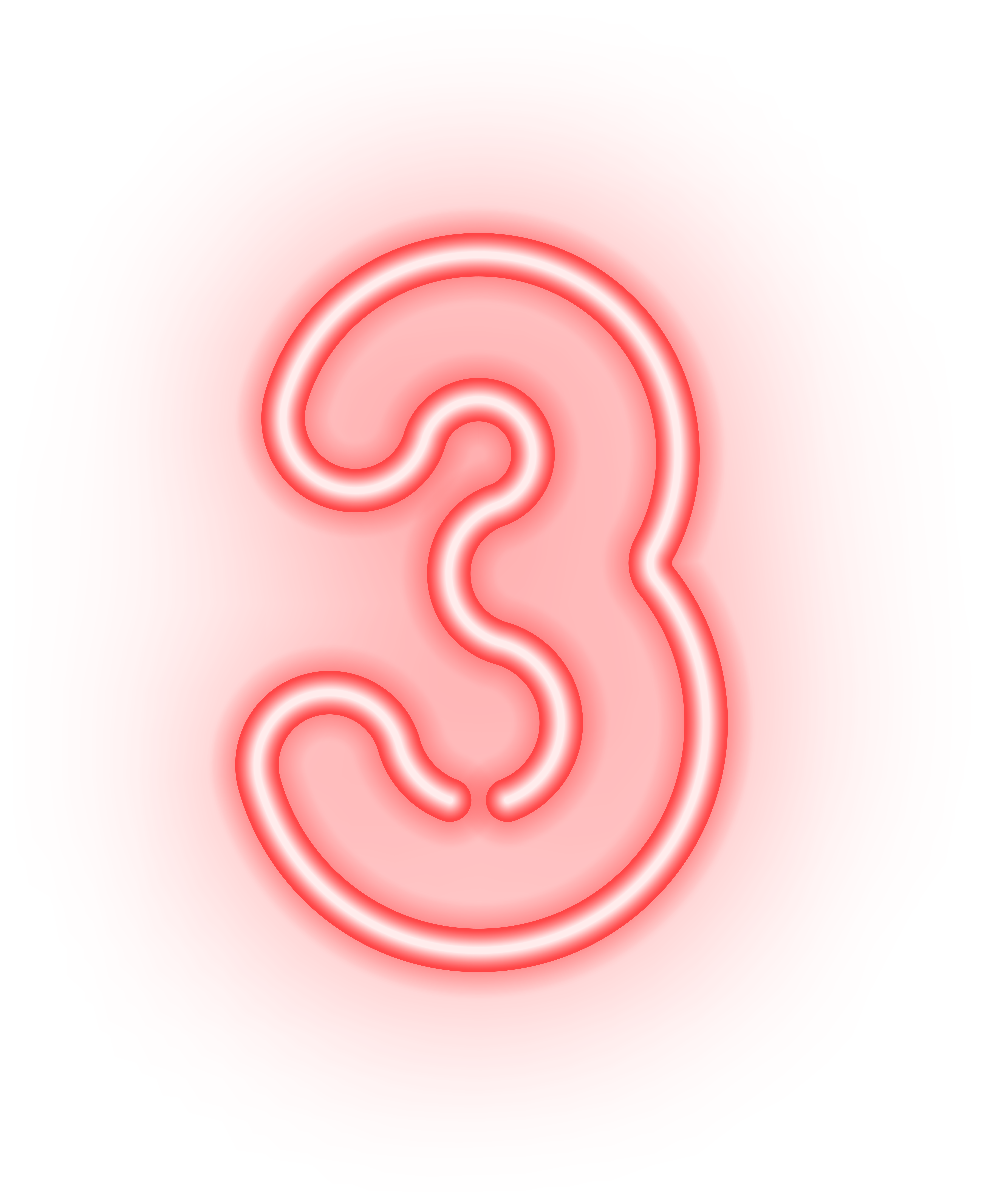 Number Three Neon Transparent Png Image