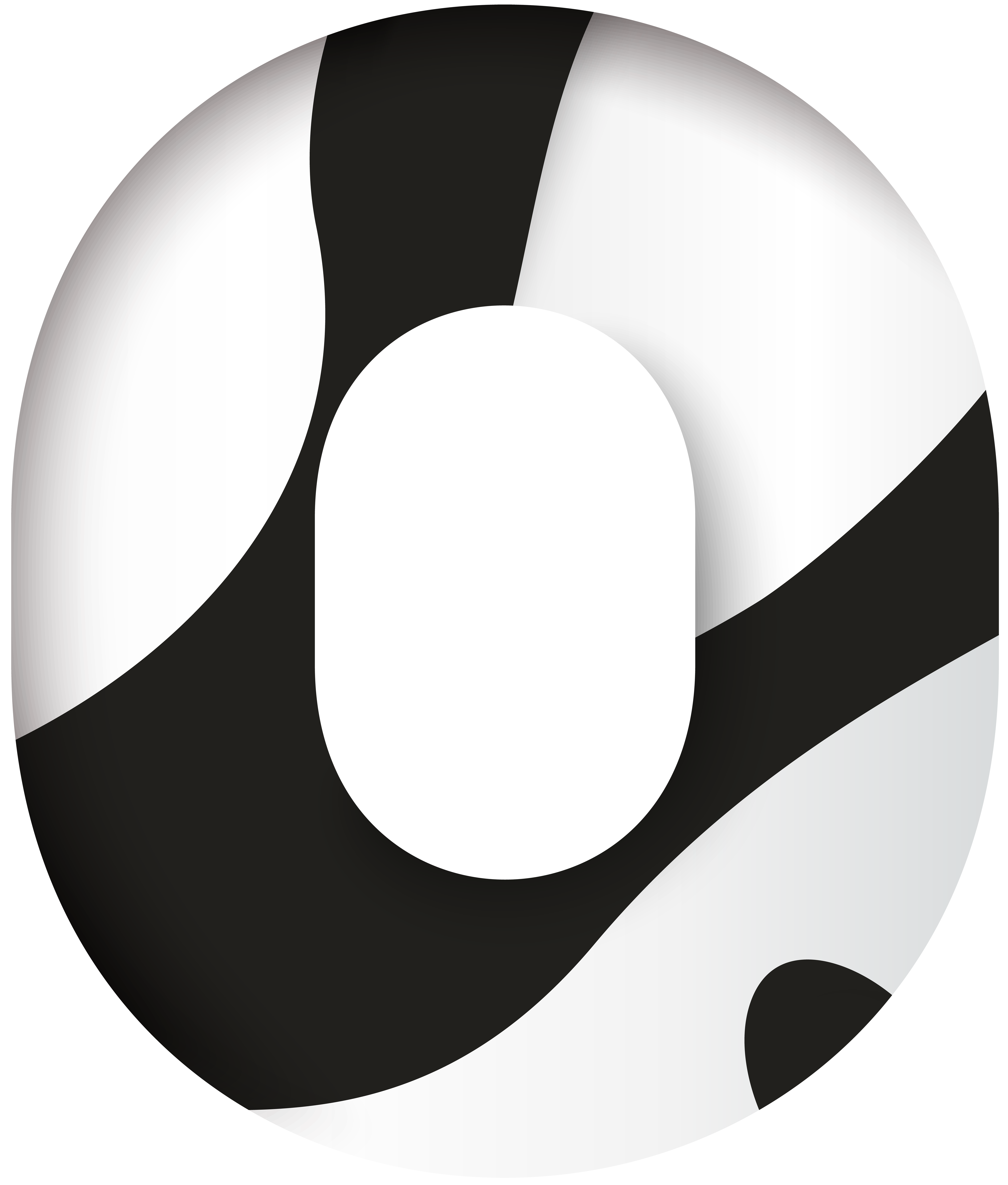 Number Zero Black White Png Clip Art Image