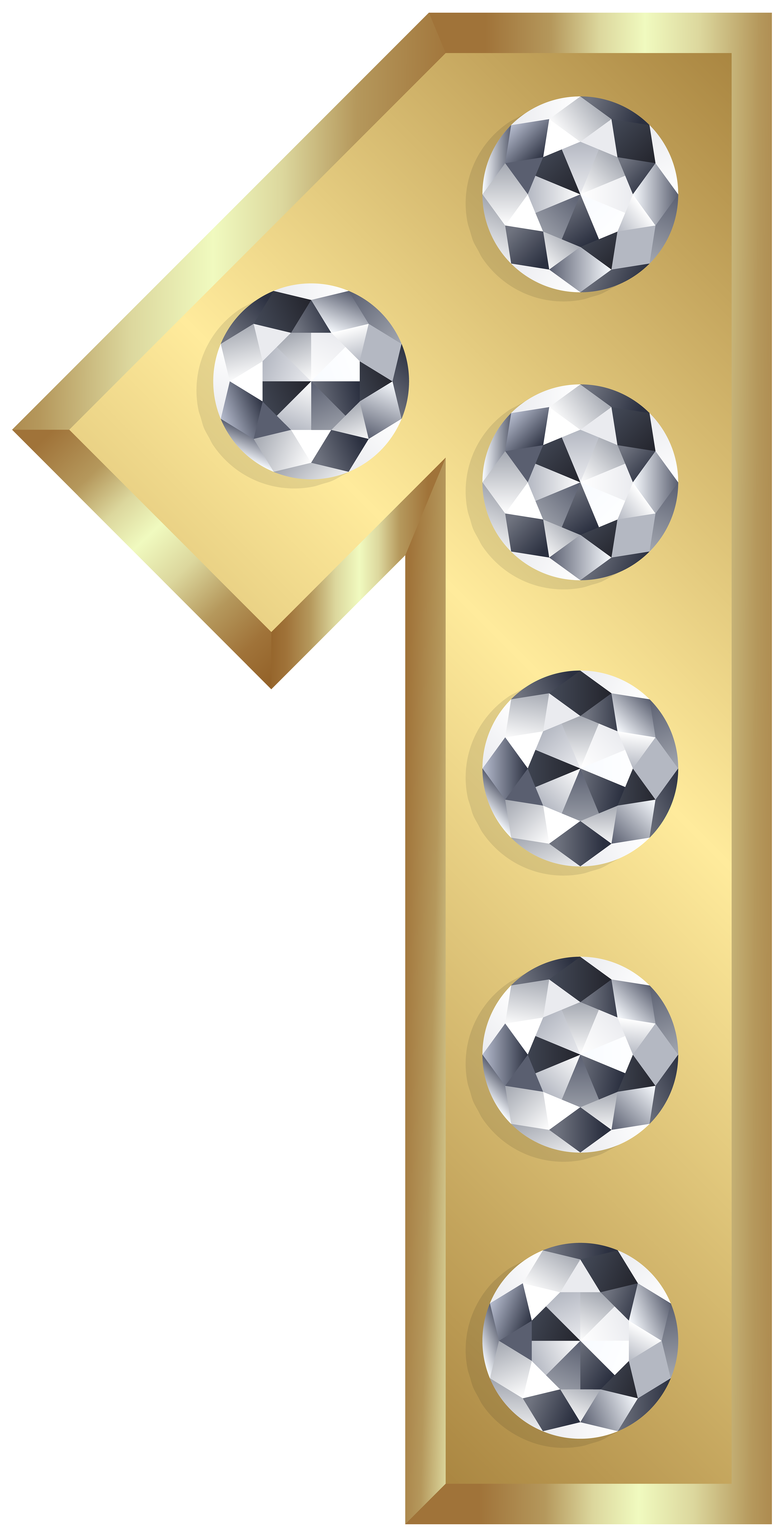 One Gold Number PNG Clip Art Image | Gallery Yopriceville - High