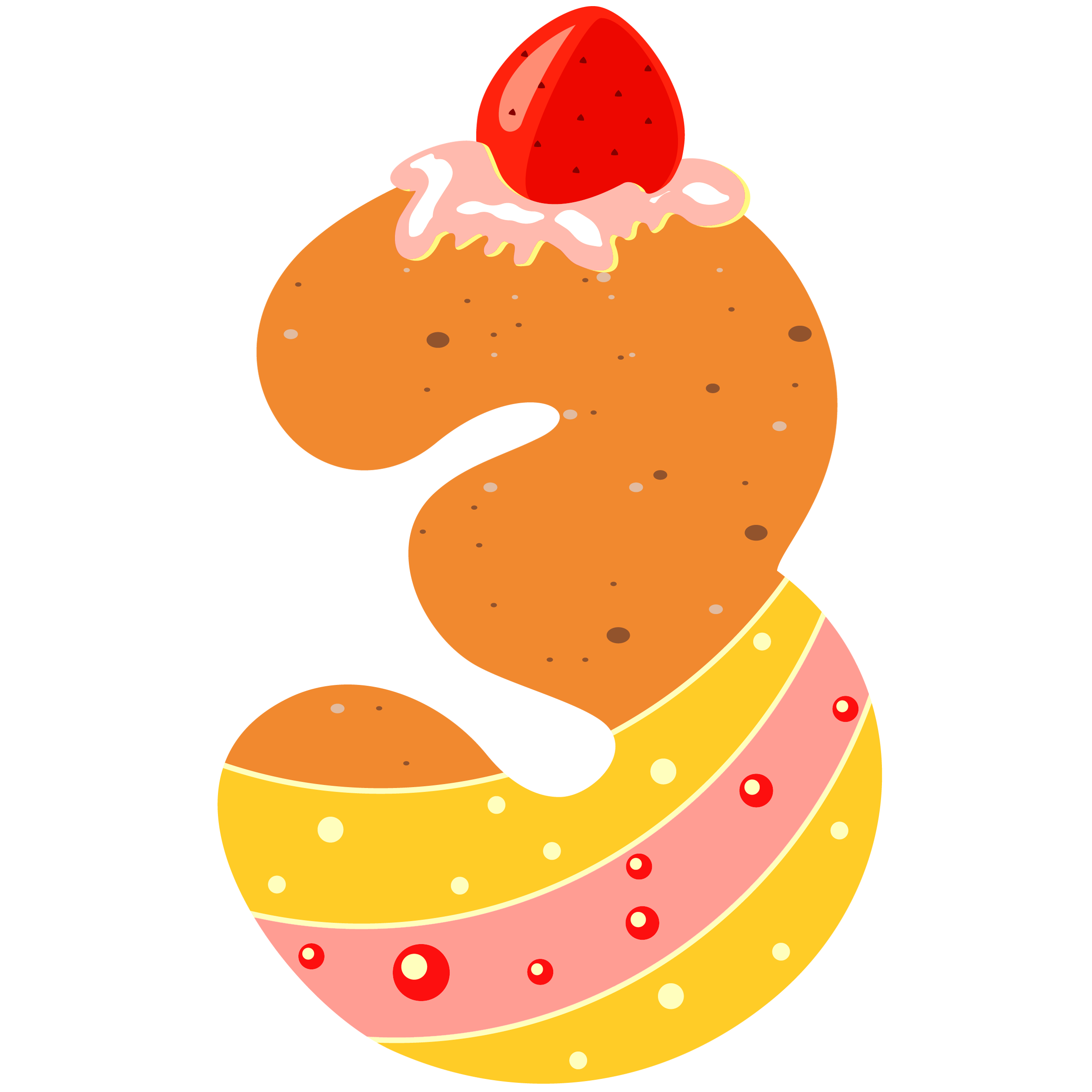 Sweet Number Three Png Clipart Image
