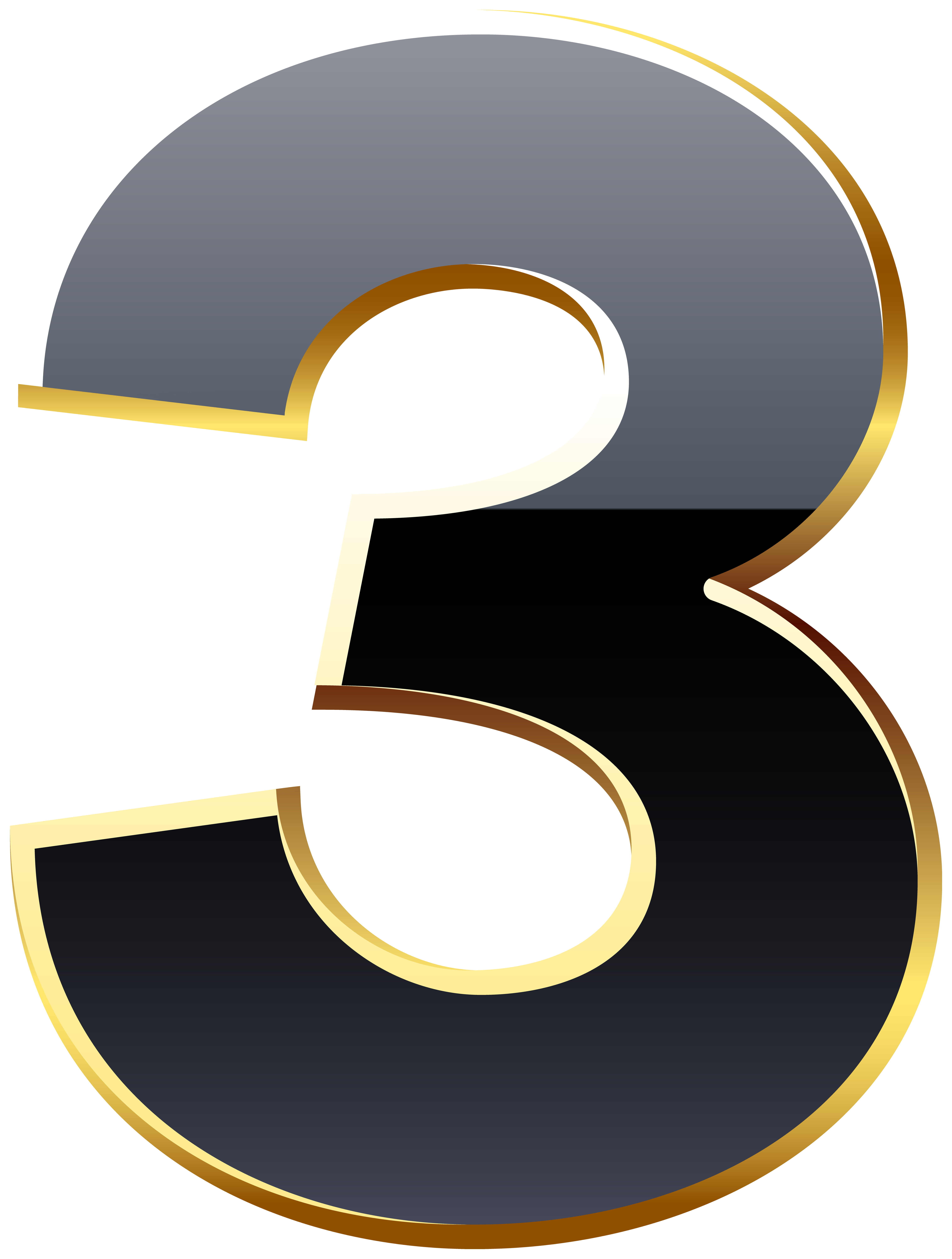 Three Black Number Transparent Image | Gallery Yopriceville - High