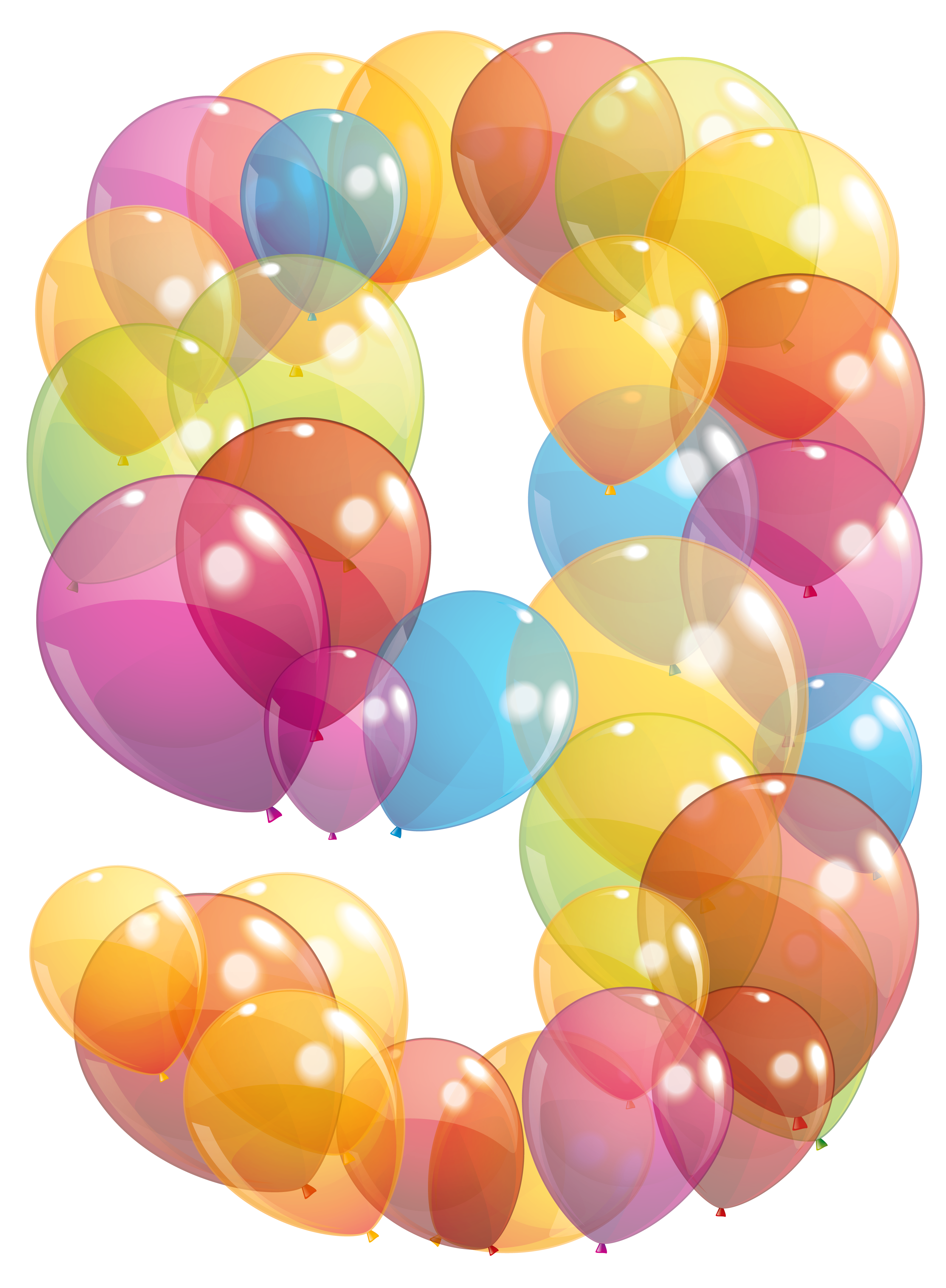 Transparent Nine Number of Balloons PNG Clipart Image ...