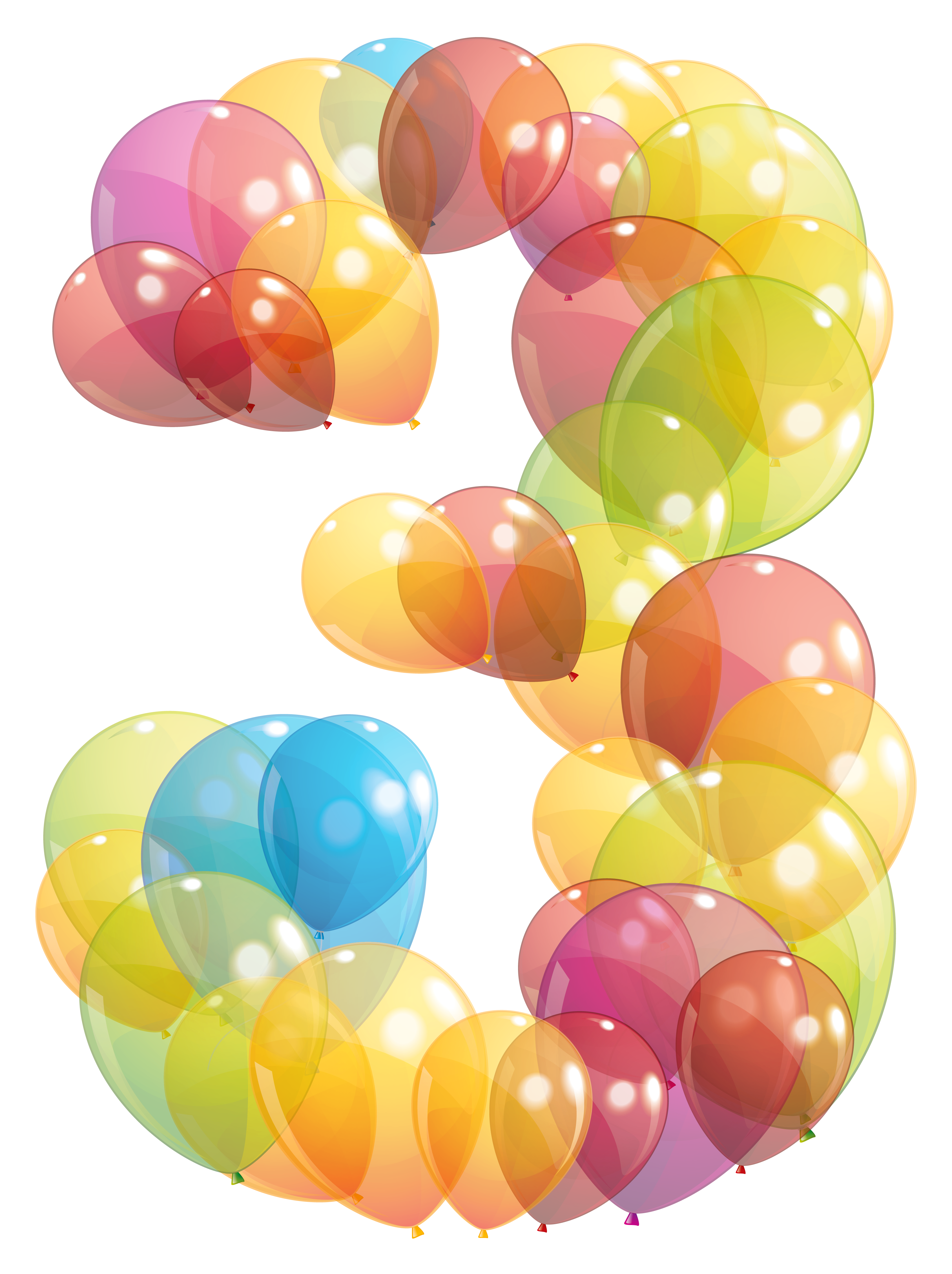 Transparent Three Number Of Balloons Png Clipart Image
