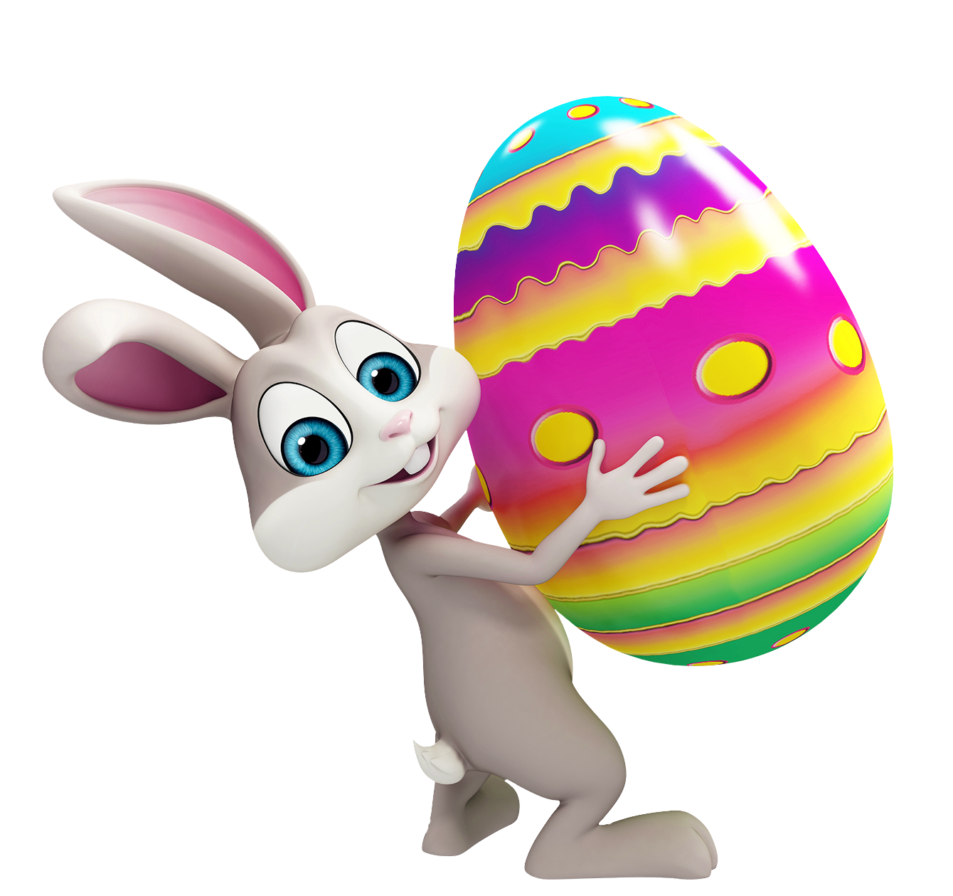 Easter Bunny with Colorful Egg Transparent PNG Clipart​ | Gallery Yopriceville - High-Quality Free Images and Transparent PNG Clipart