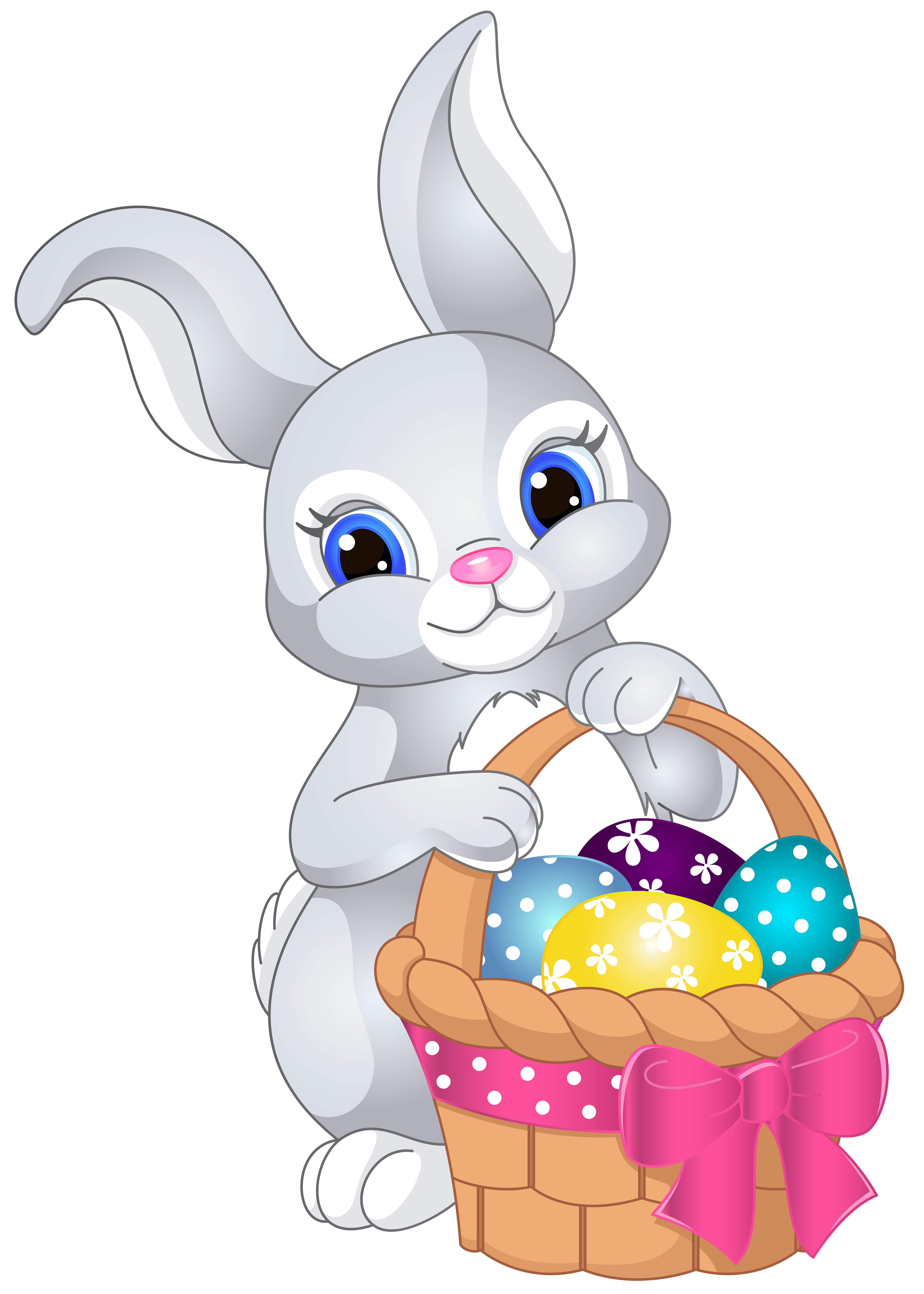 Download Easter Bunny With Egg Basket Png Clip Art Image Gallery Yopriceville High Quality Images And Transparent Png Free Clipart