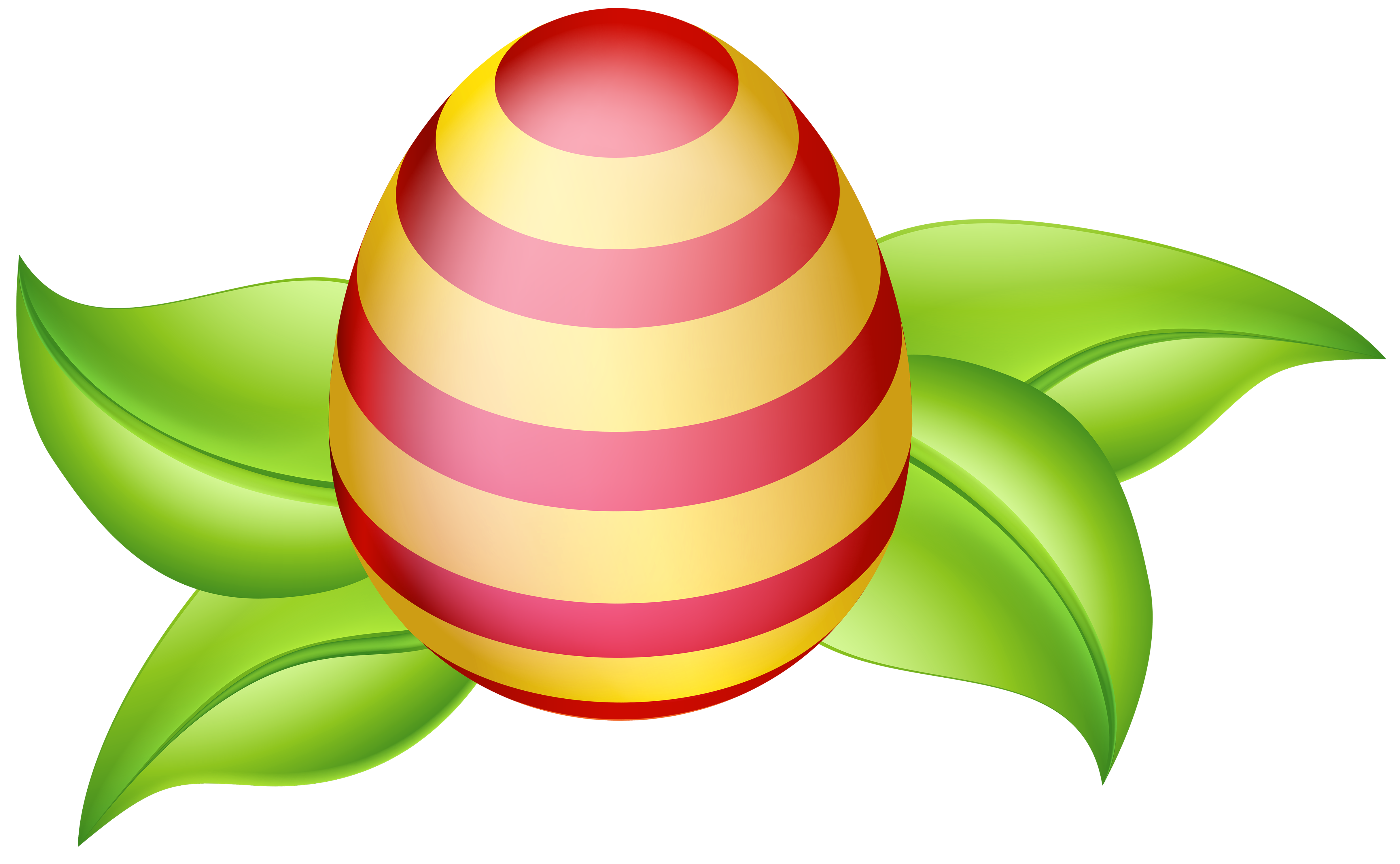 Easter Egg with Spring Leaves PNG Clip Art Image | Gallery ...