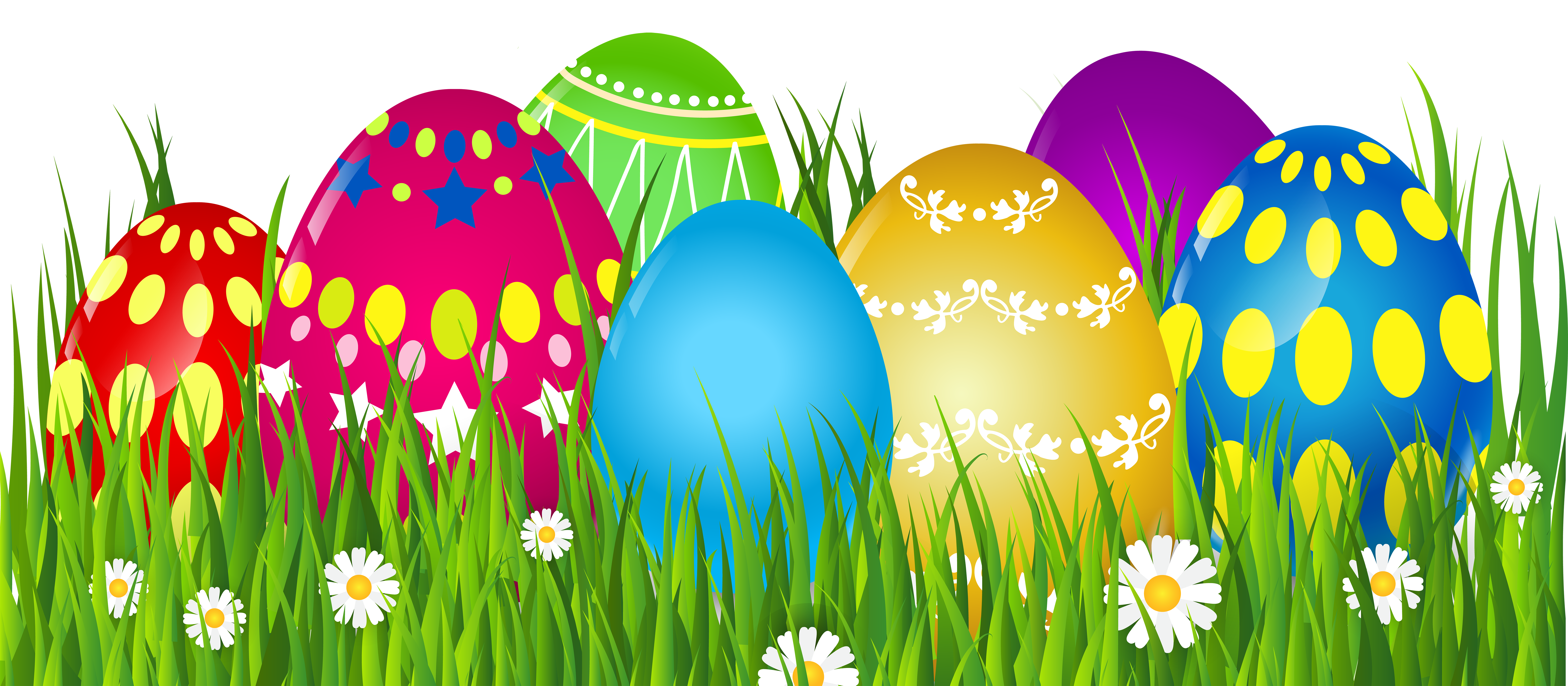 Easter Eggs On Grass PNG Image With Transparent Background png - Free PNG Images