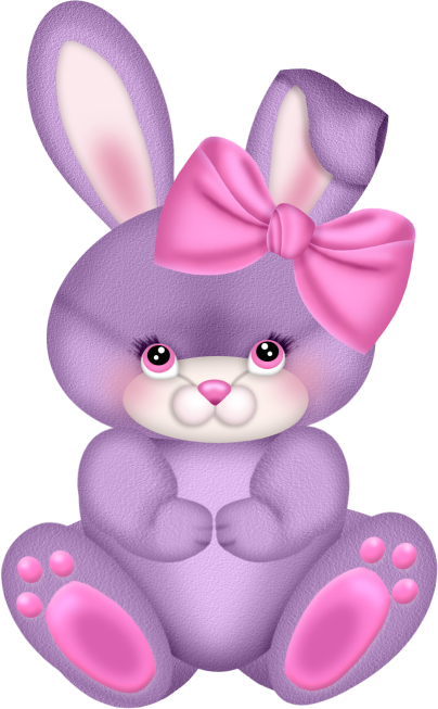 Purple Bunny with Pink Bow Clipart | Gallery Yopriceville - High