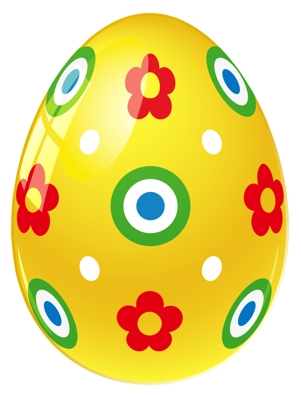 Yellow Colorful Easter Egg PNG Clipairt Picture