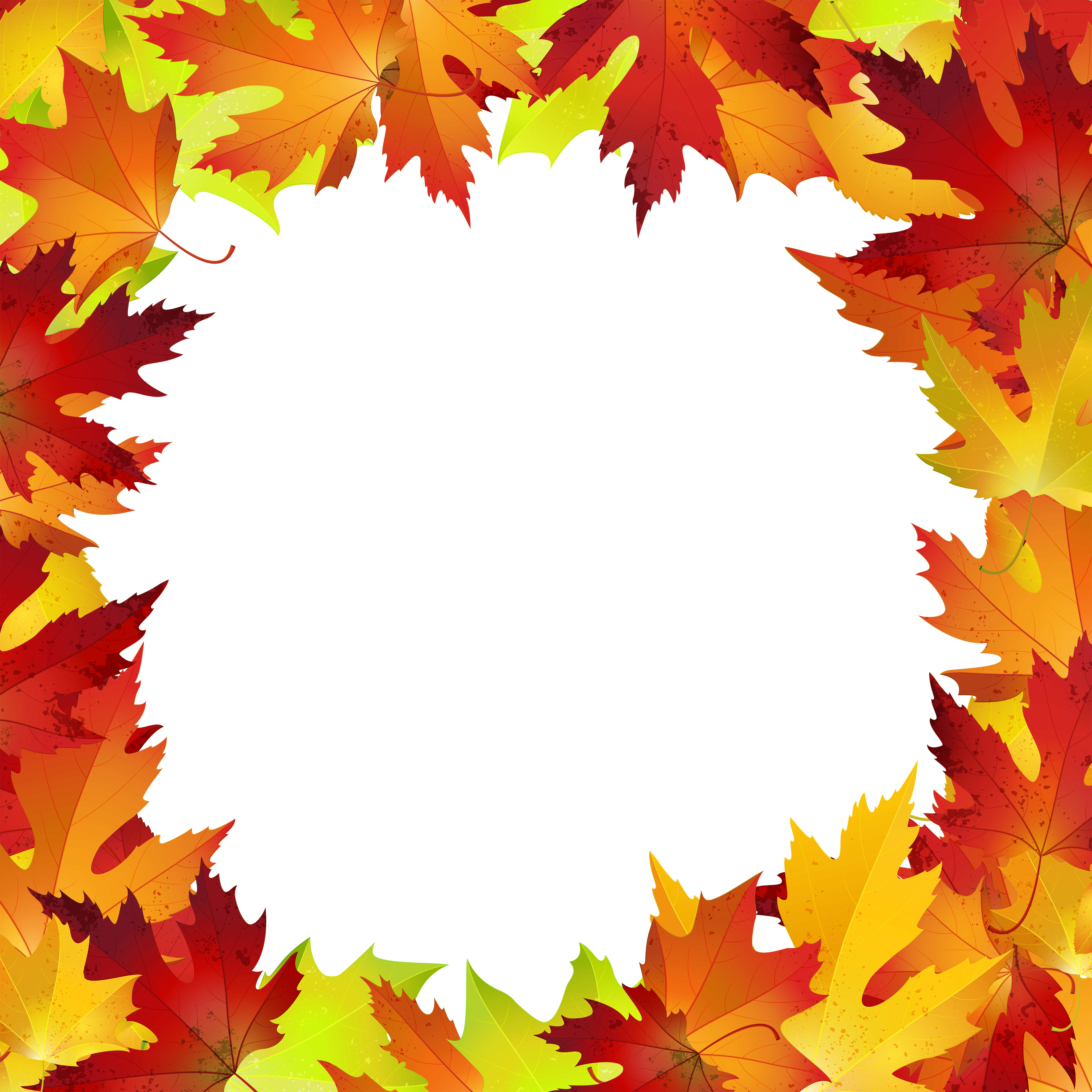 fall leaves cartoon border