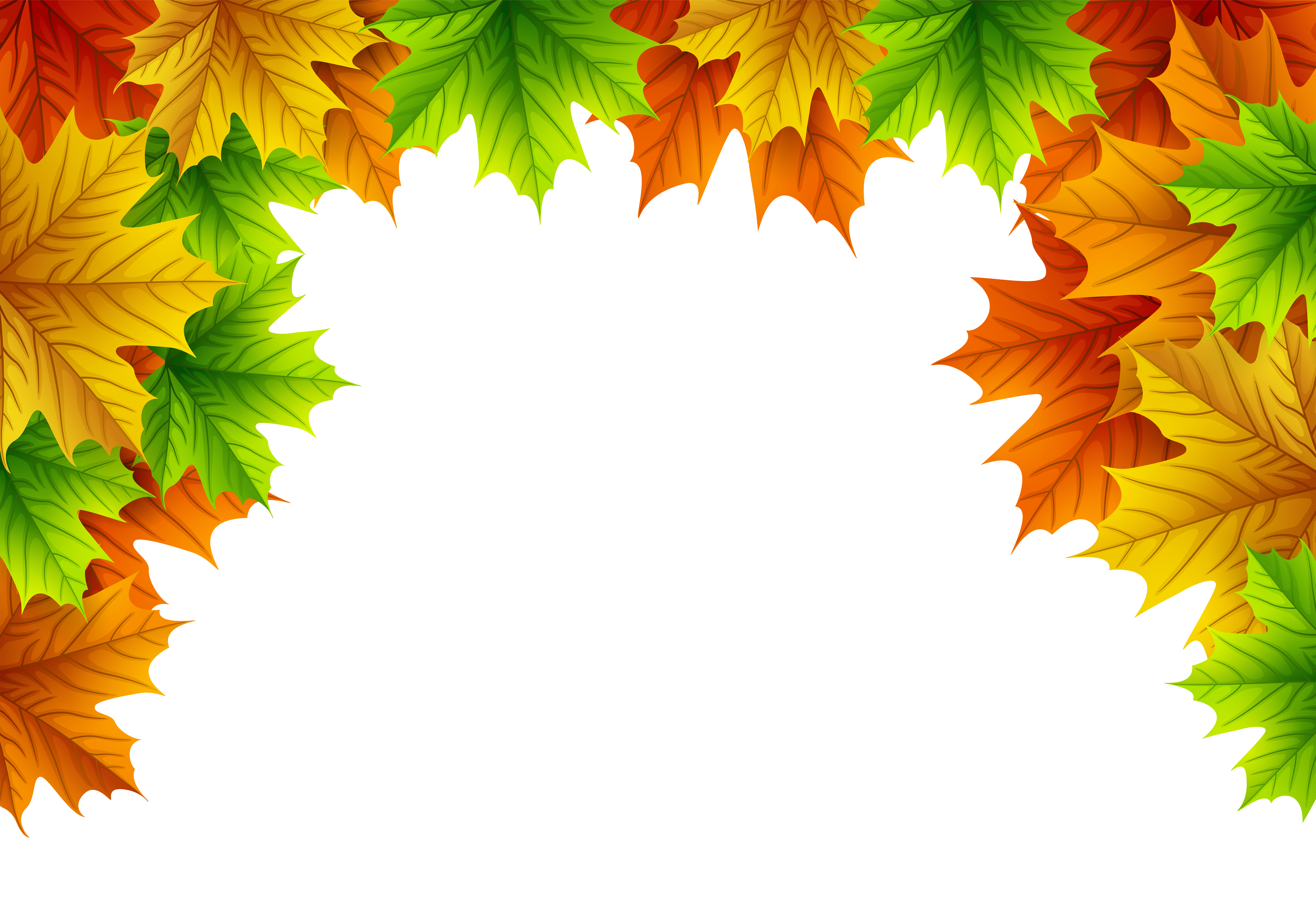 Autumn Leaves Decorative Top Border PNG Image | Gallery Yopriceville