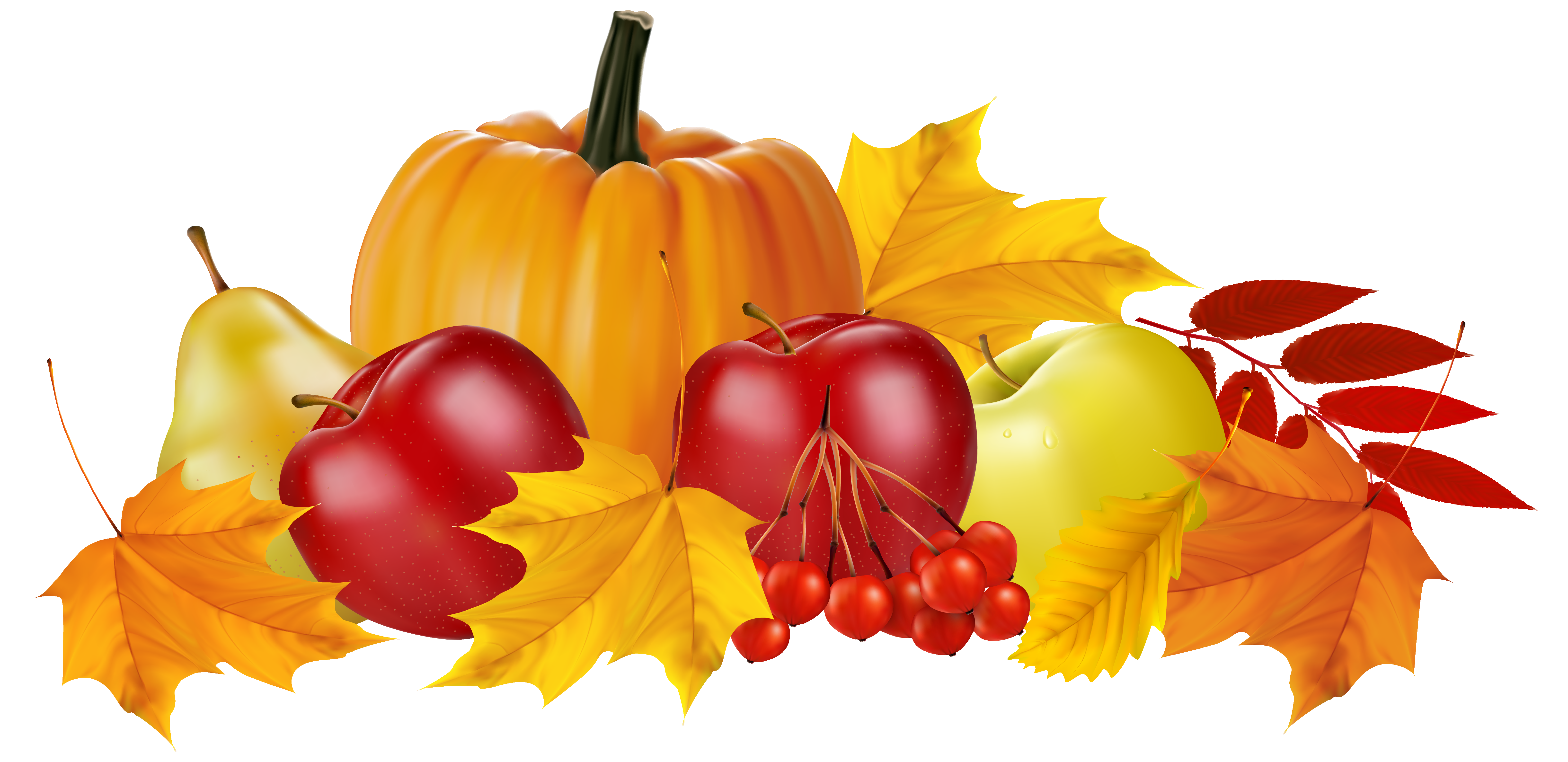 Download Autumn Pumpkin and Fruits PNG Clipart Image | Gallery ...