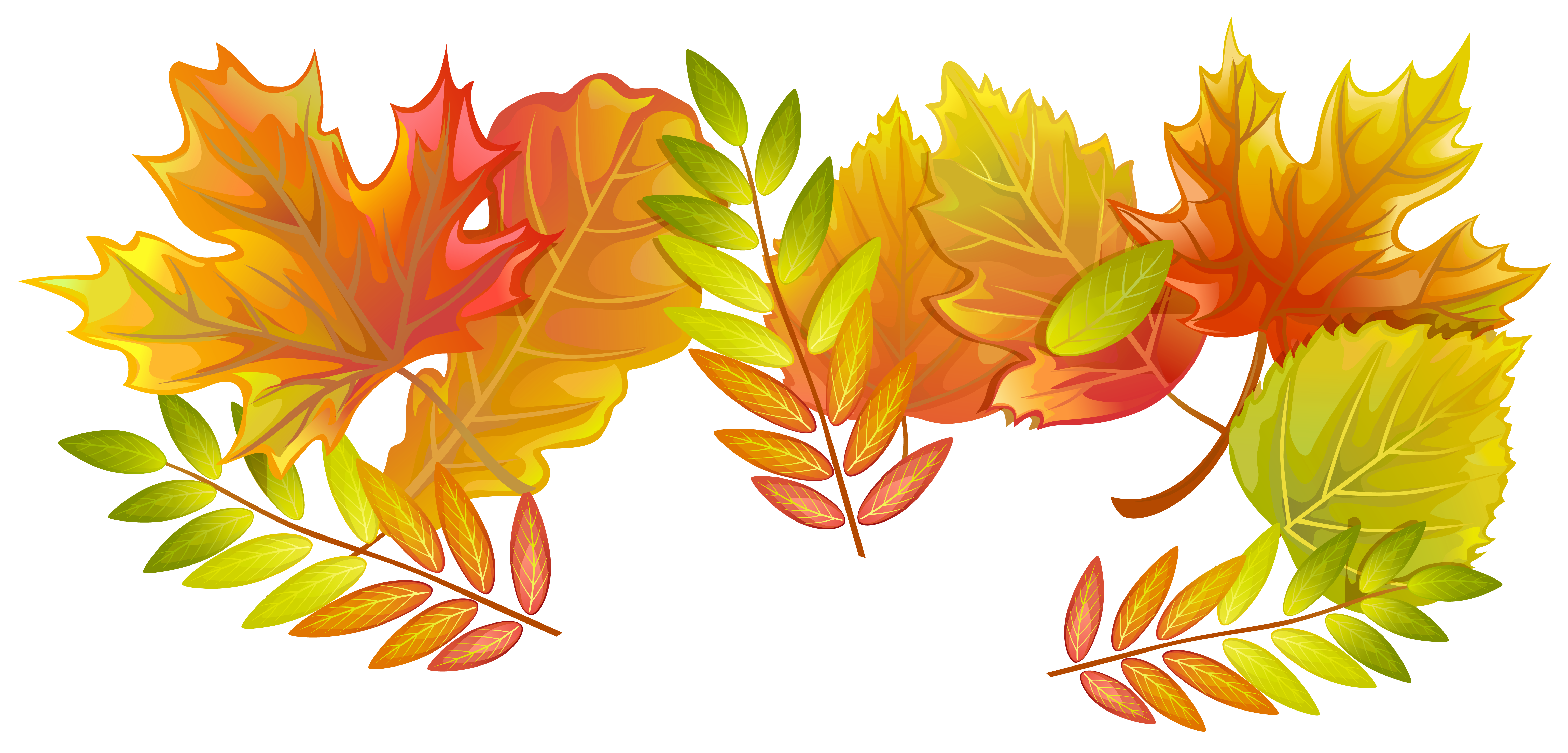 Fall Leaves PNG Decorative Clipart Image​