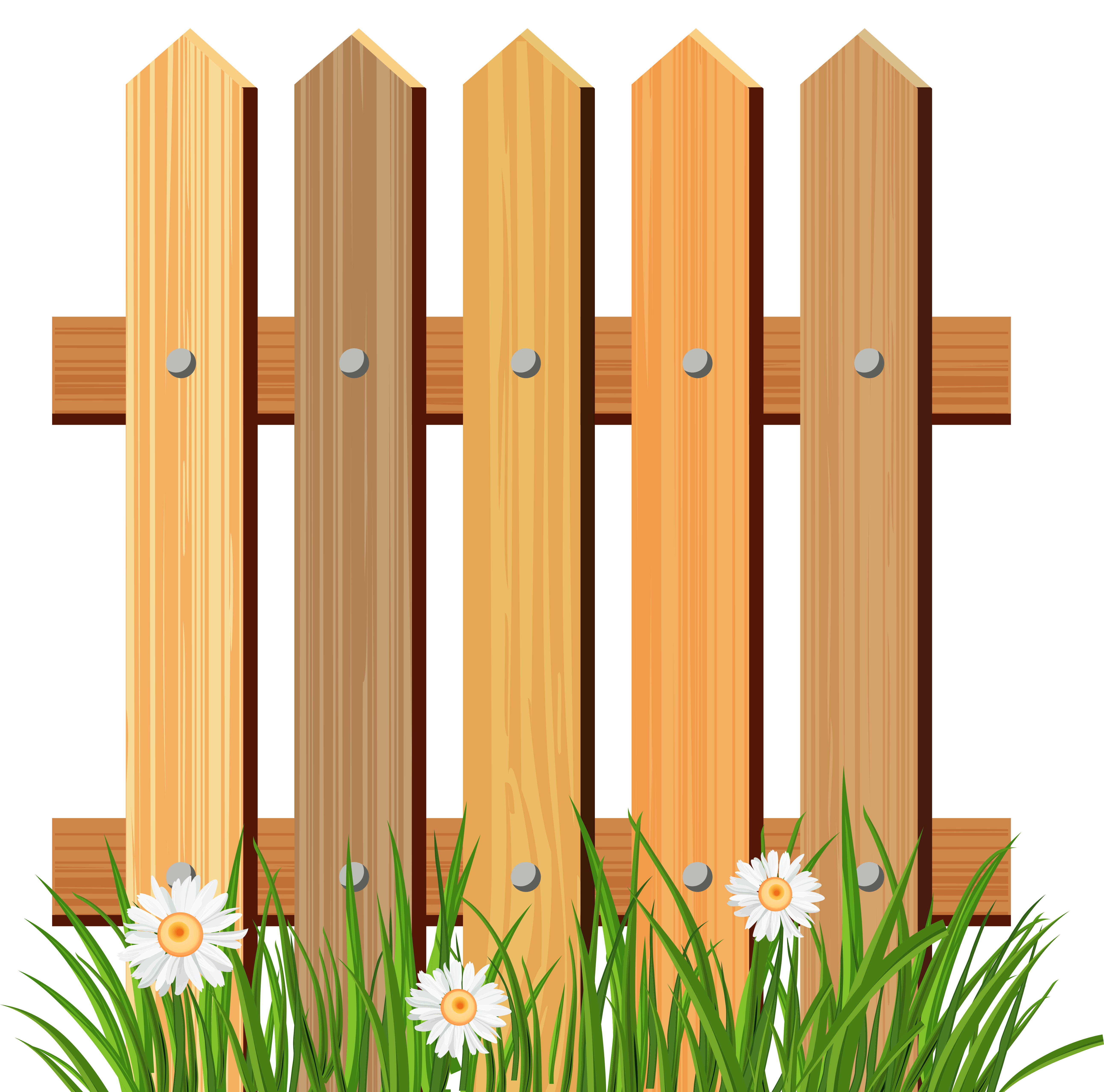 Wooden_Garden_Fence_with_Grass_PNG_Clipart