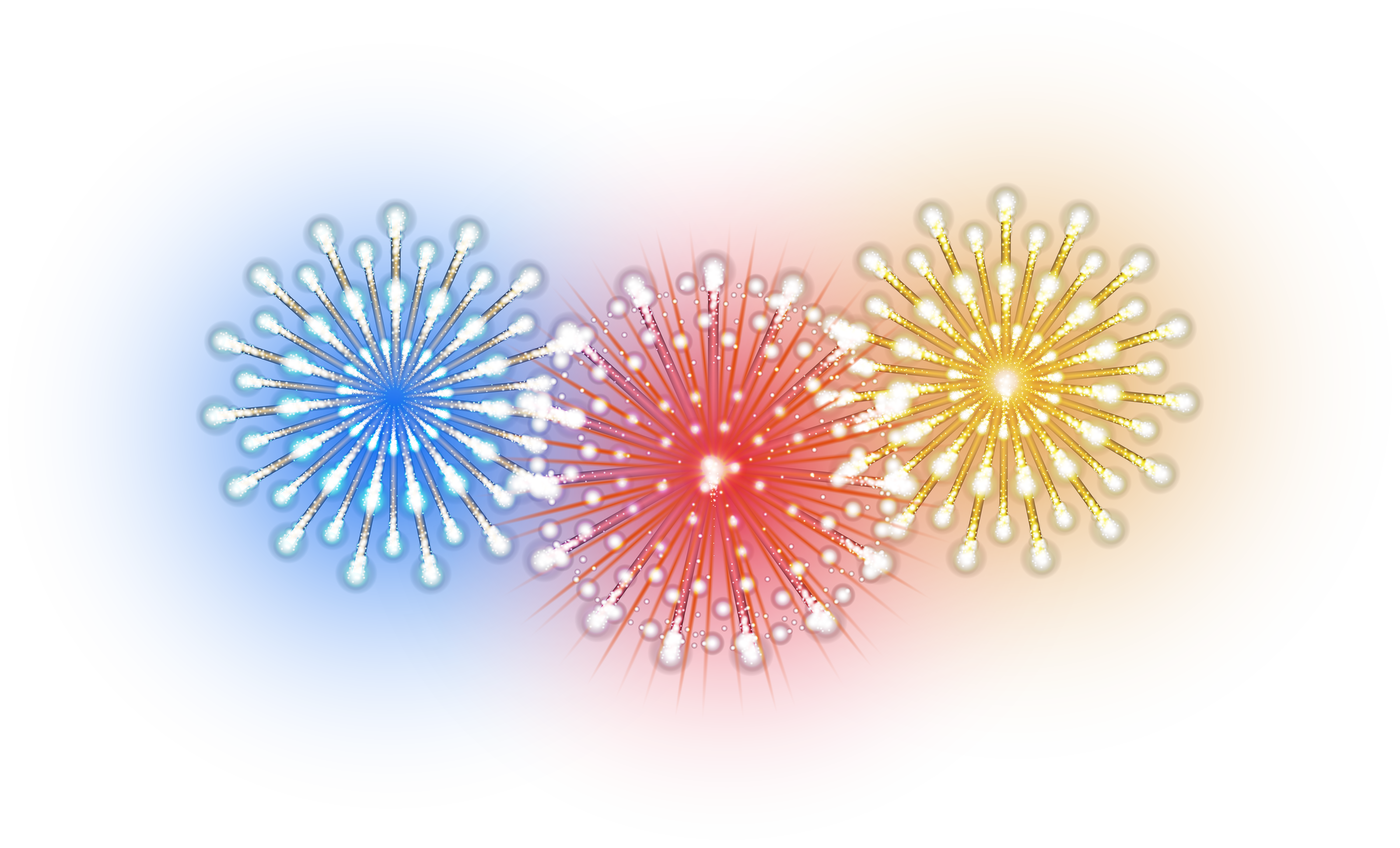 red and blue firework clipart