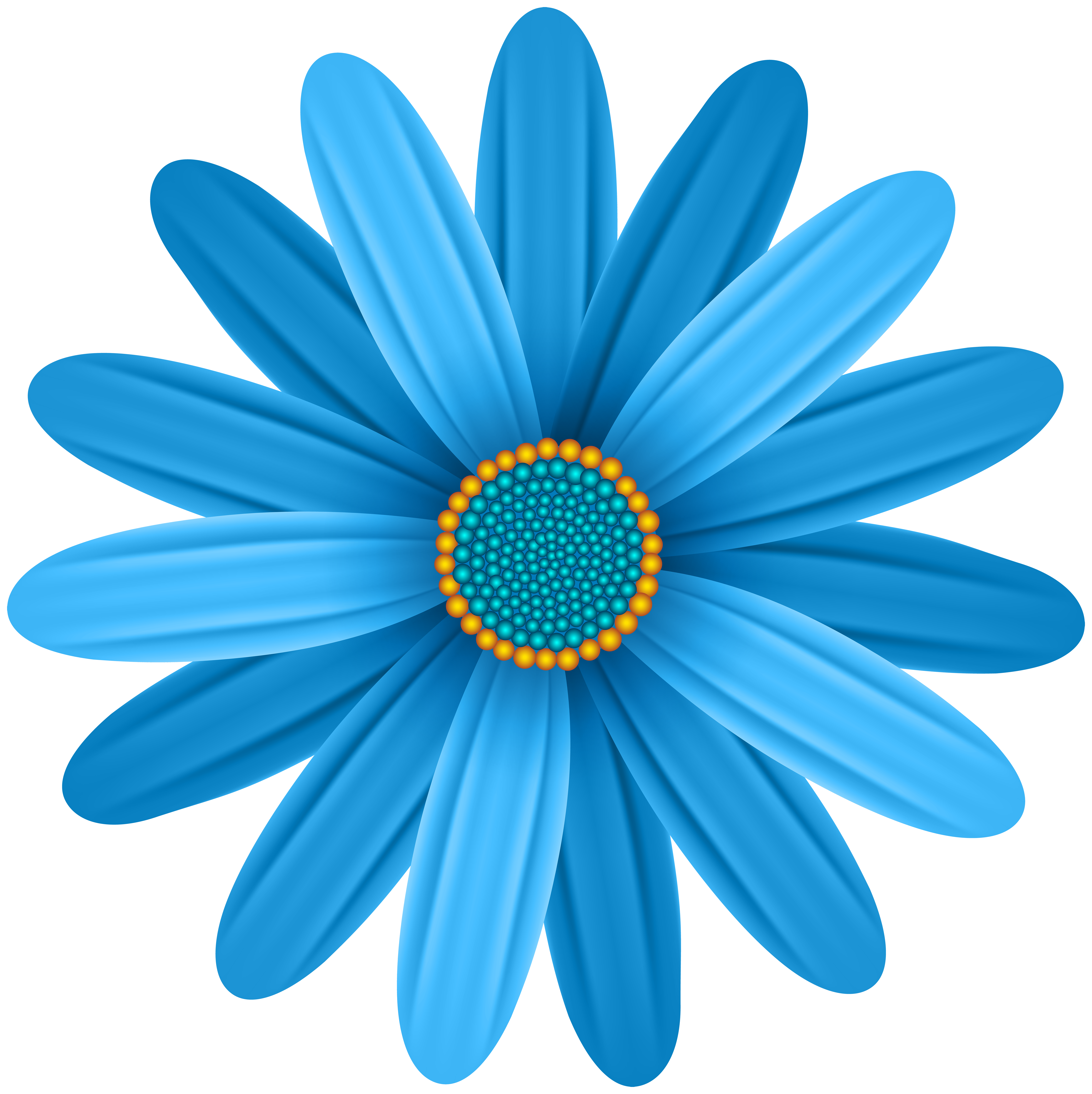 blue green flower clipart pictures