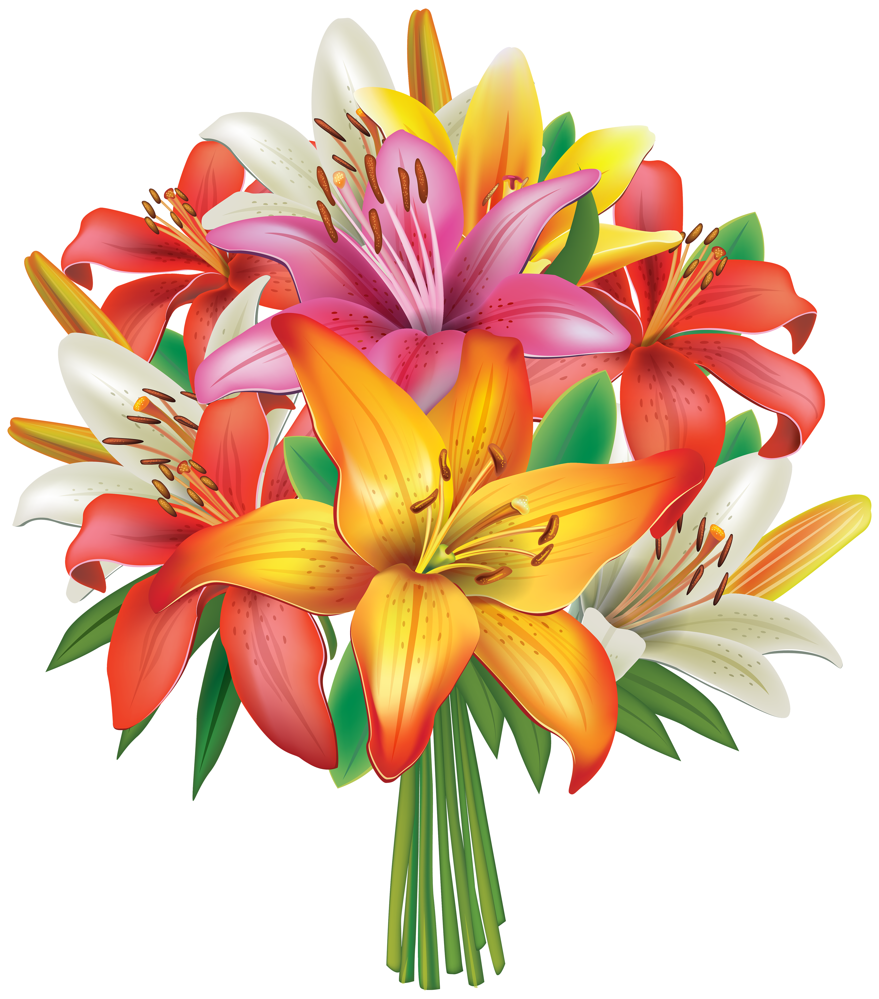 Lilies Flowers Bouquet Png Clipart Image Gallery Yopriceville High Quality Images And Transparent Png Free Clipart