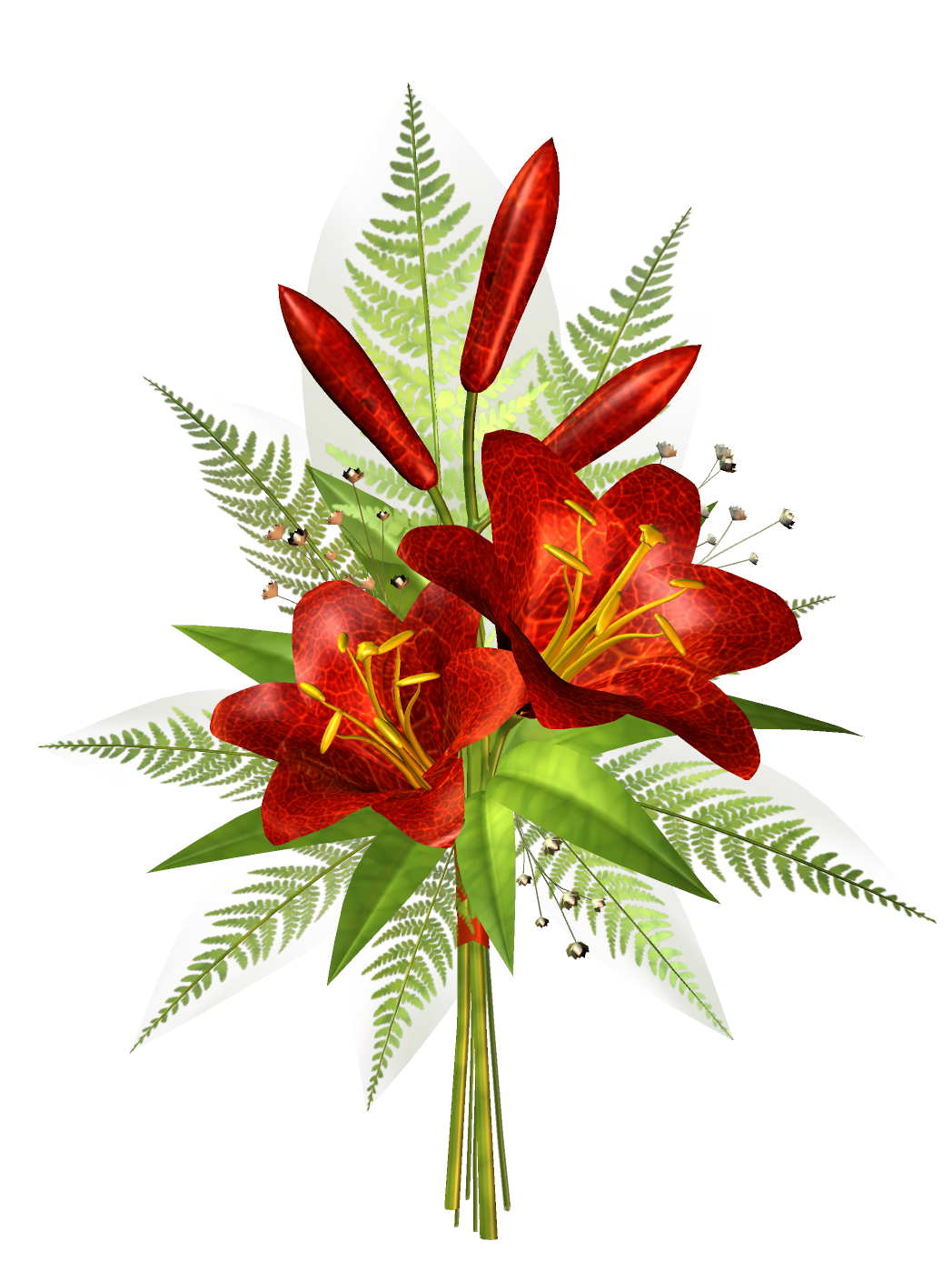 Deco Red Flower PNG Transparent Clipart​