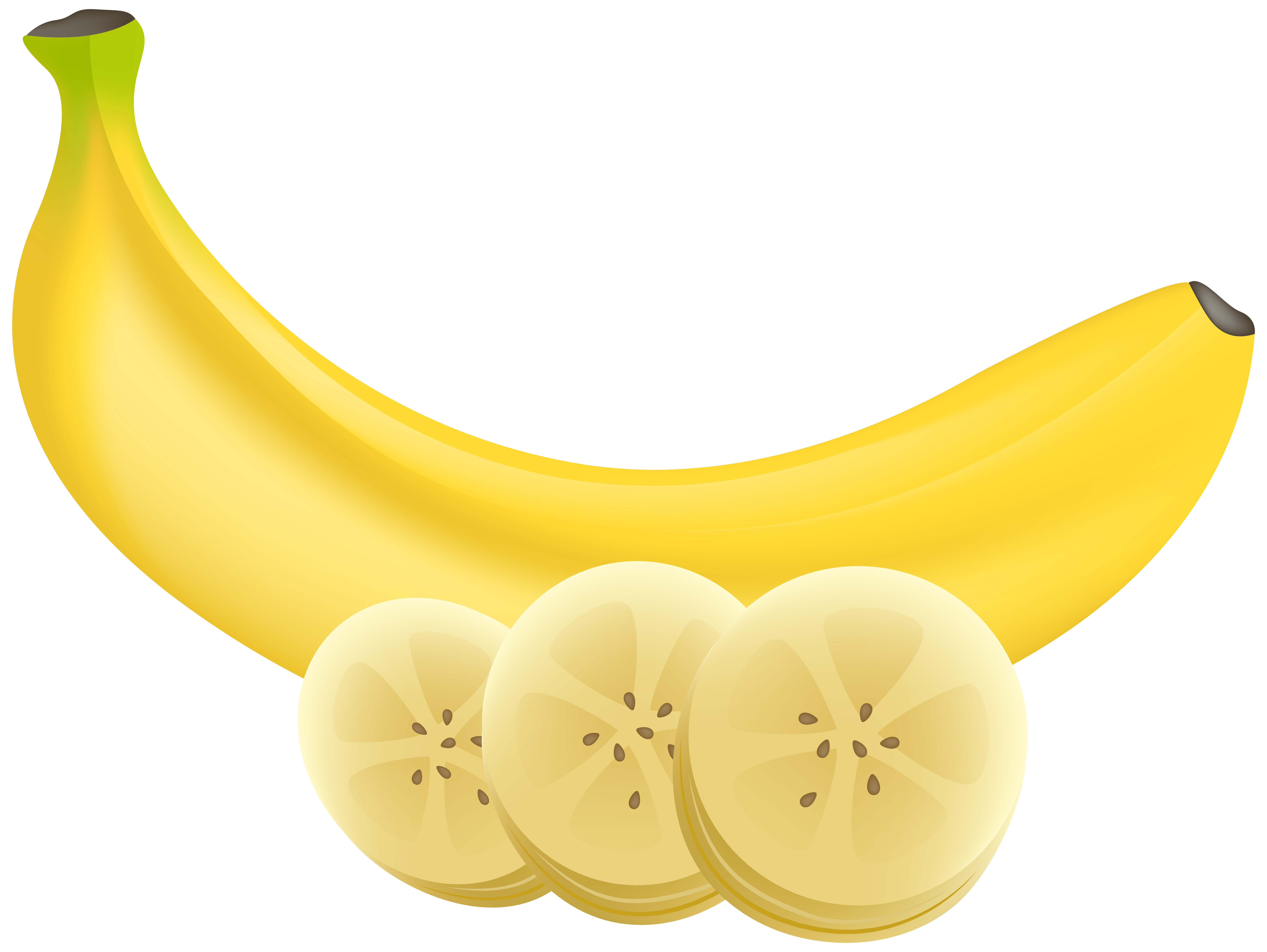 Banana and Slices Transparent PNG Clip Art Image | Gallery Yopriceville