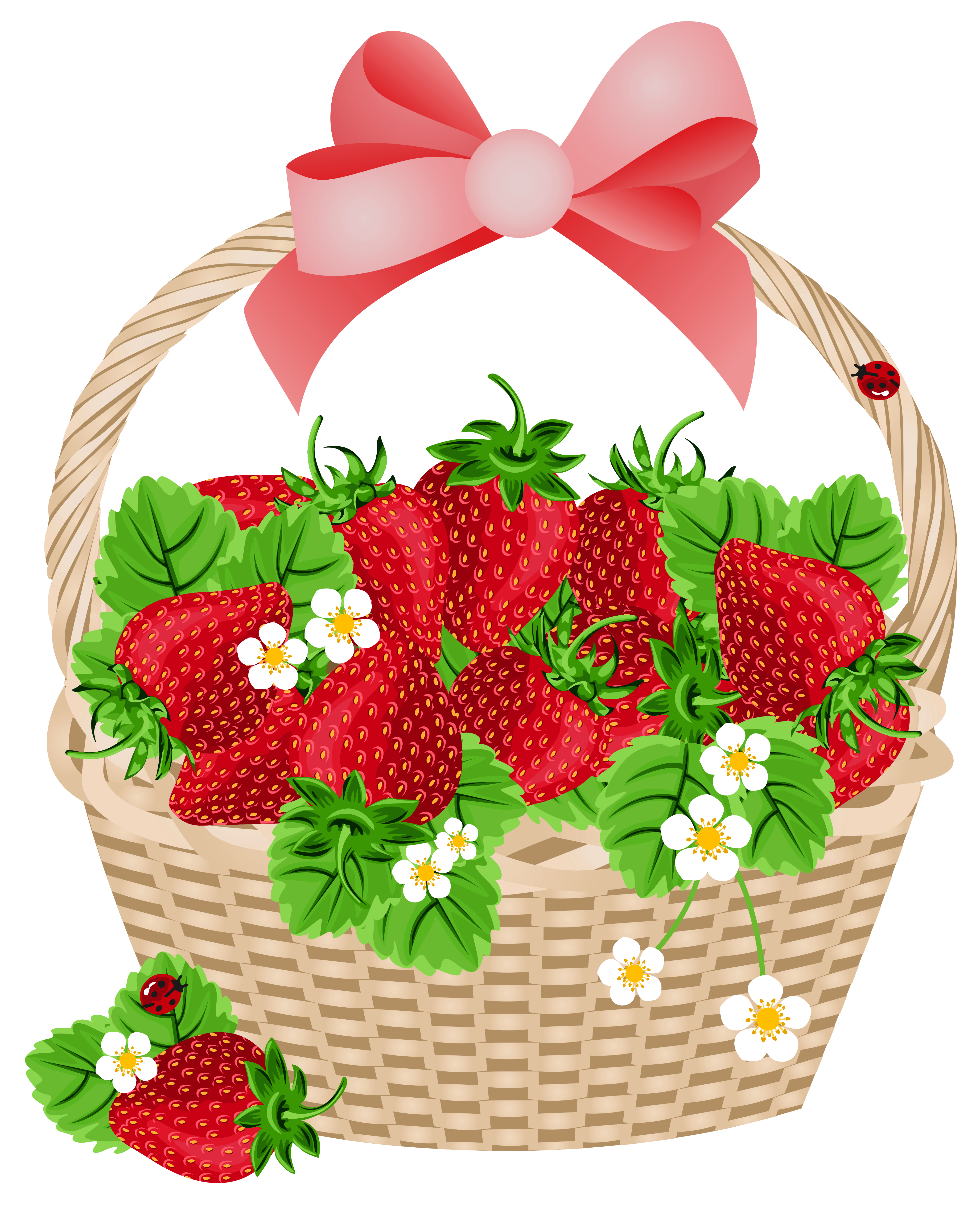 Basket with Strawberries Transparent PNG Clipart | Gallery Yopriceville