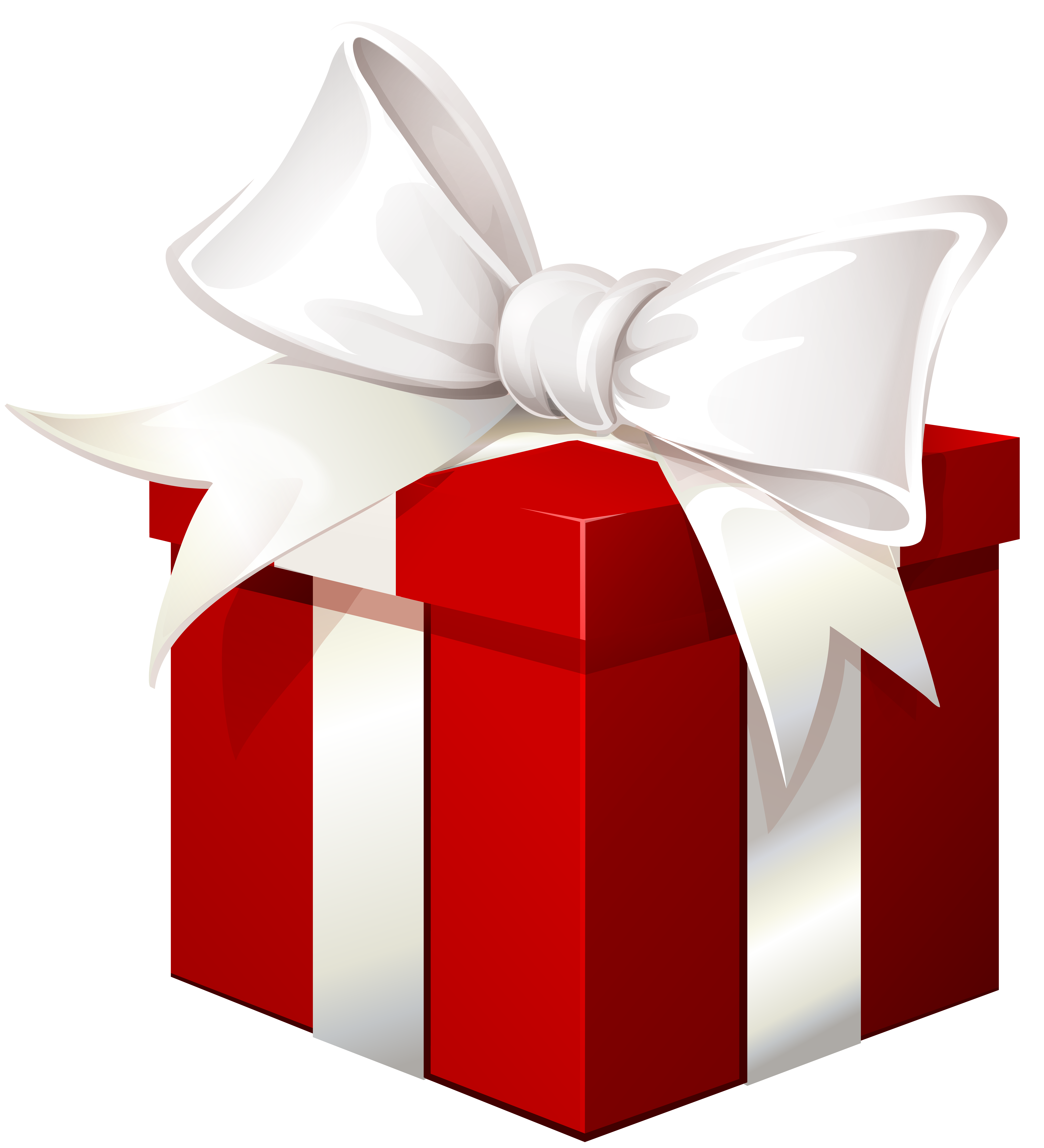 Red Gift Box with White Bow Transparent PNG Image | Gallery ...
