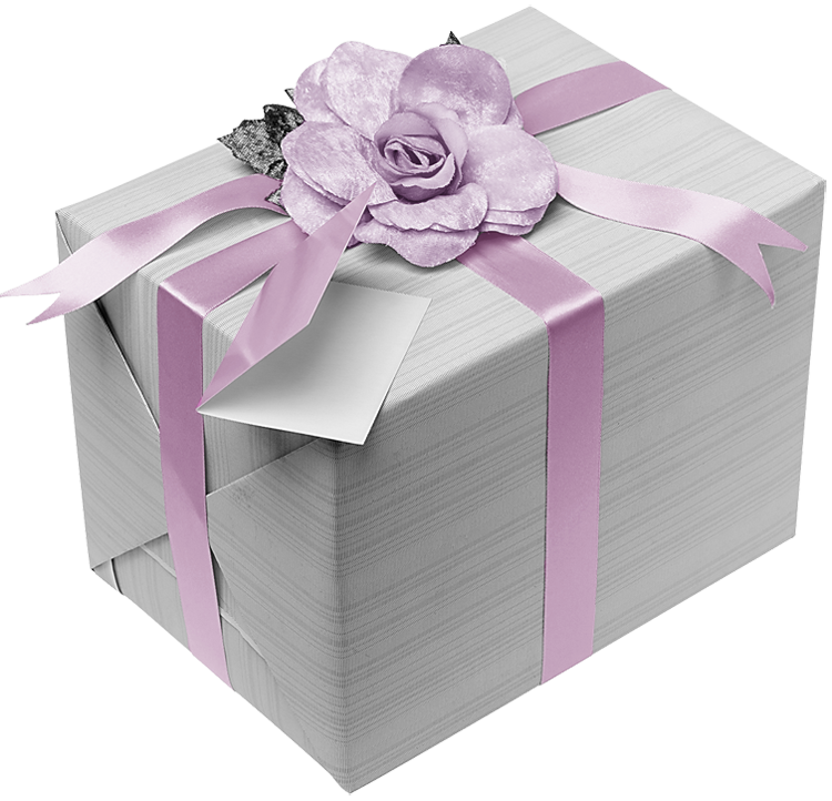 176 Single Pink Gift Box Silver Ribbon Stock Photos - Free