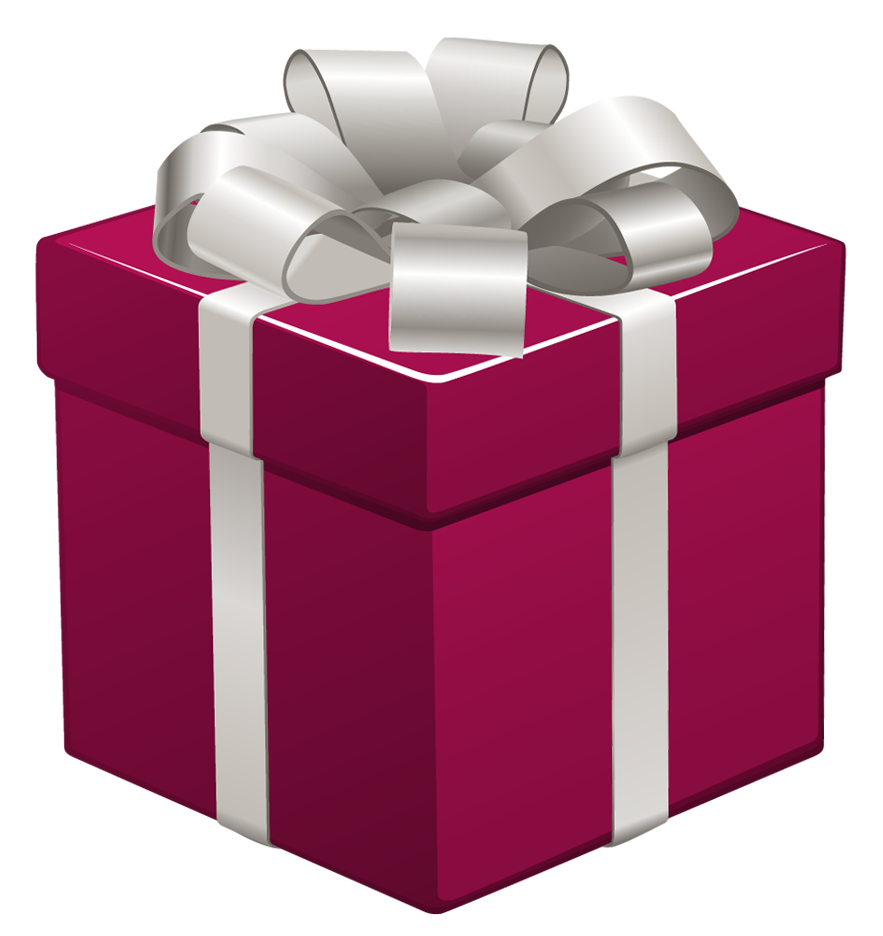 transparent pink present with