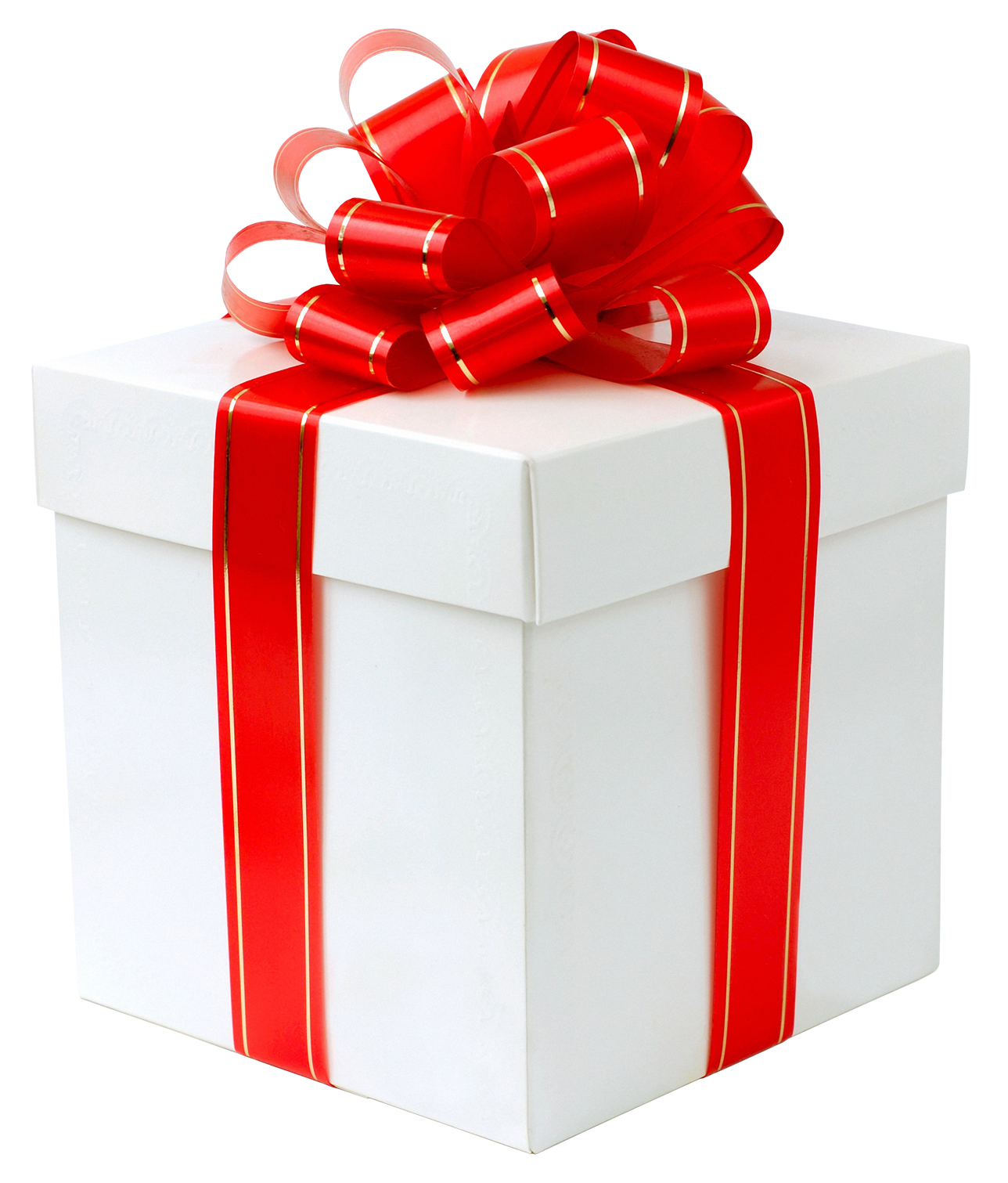 White gift box with red bow on transparent background PNG - Similar PNG