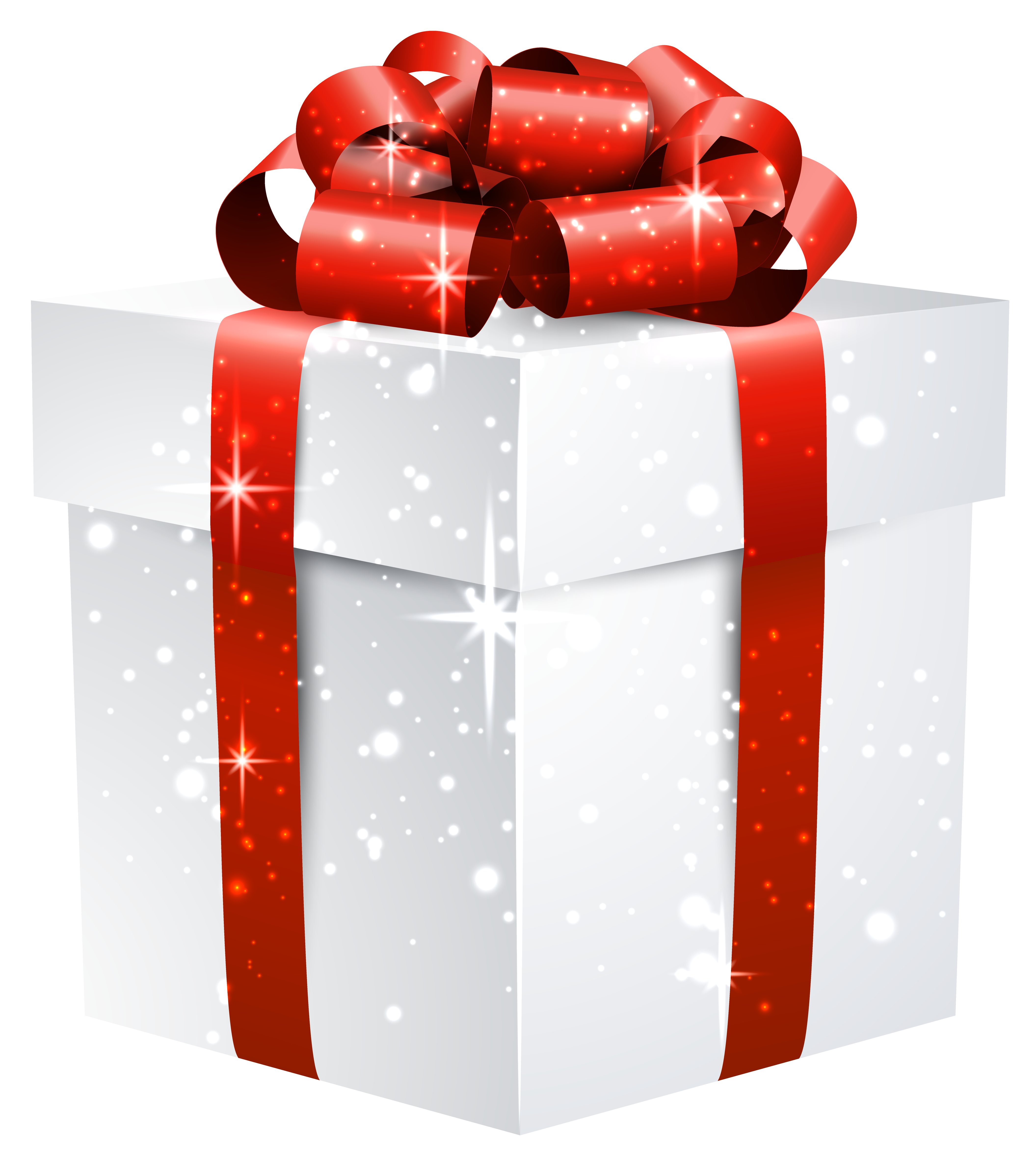 white shining gift box with red bow png clipart image gallery