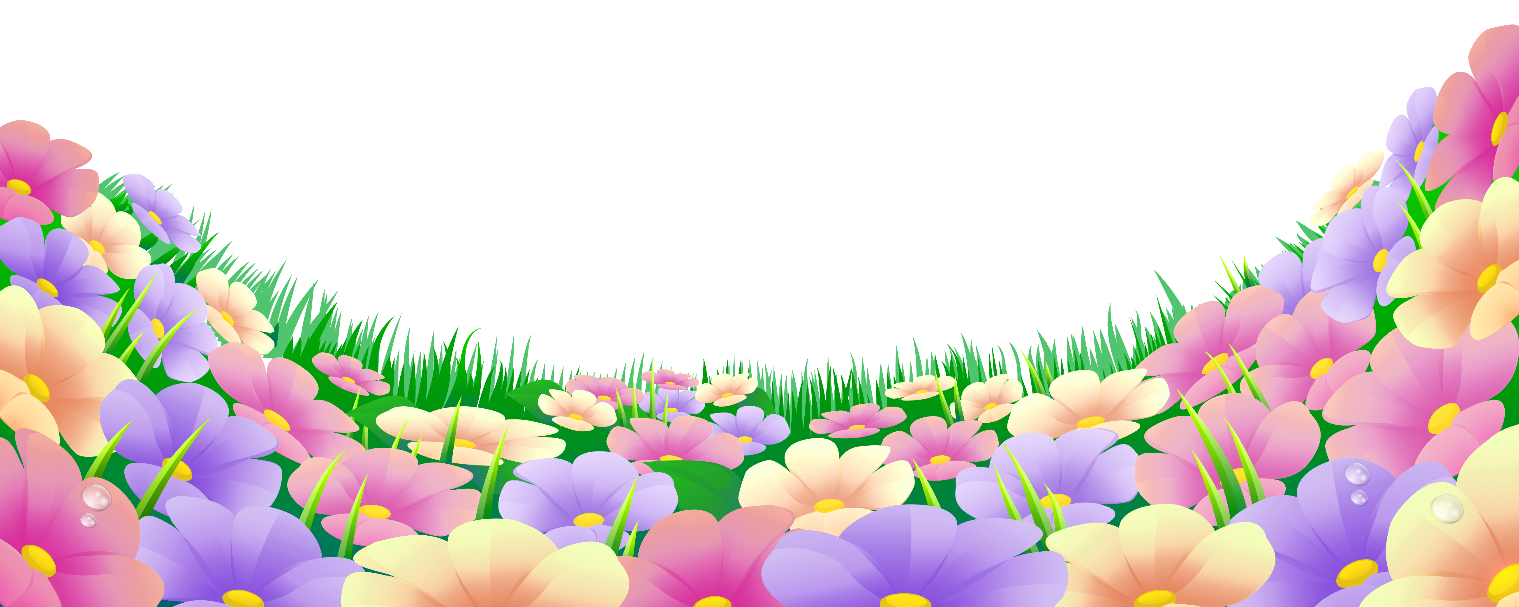 Grass with Beautiful Flowers PNG Clipart  Gallery 