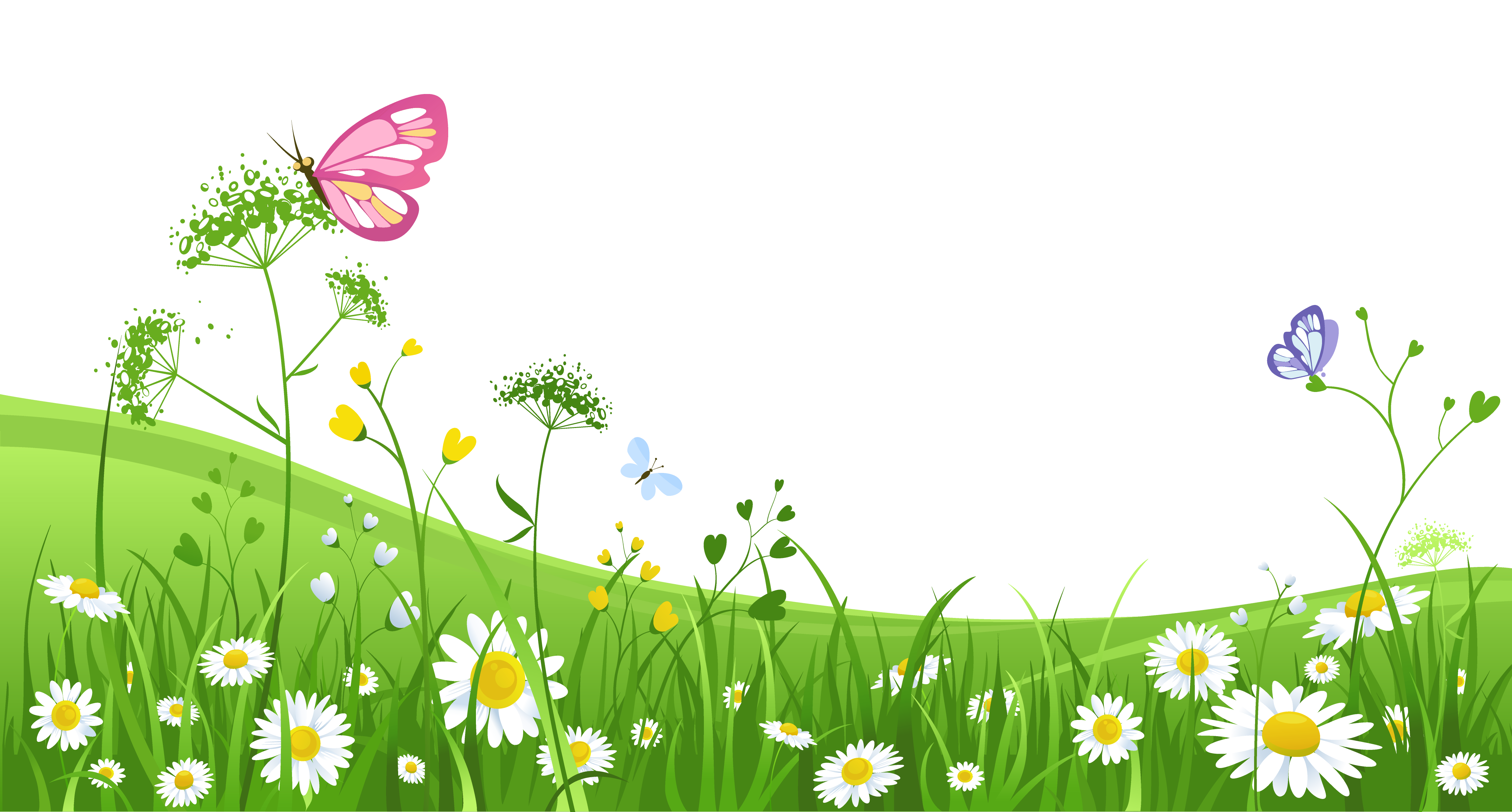 Grass with Butterflies Clipart Picture | Gallery ...