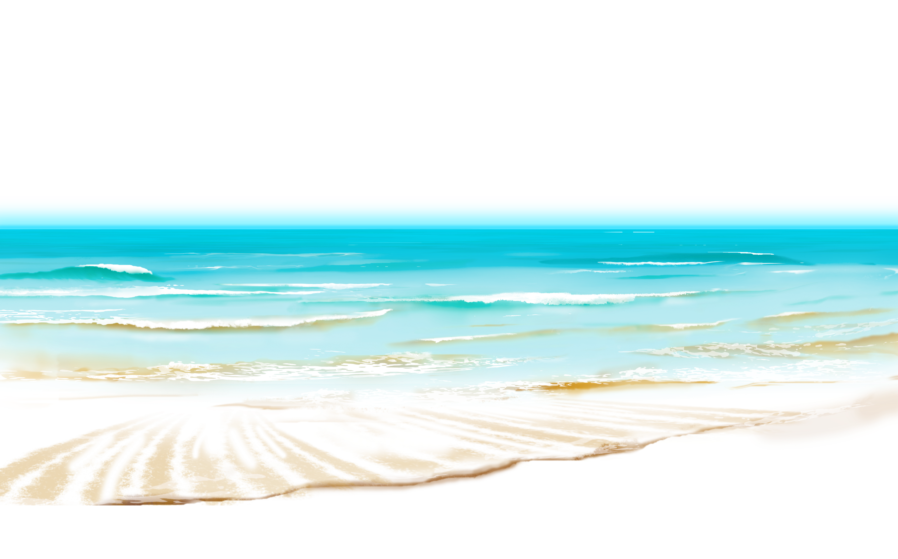 Watercolor Beach And Ocean Watercolor Beach And Ocean