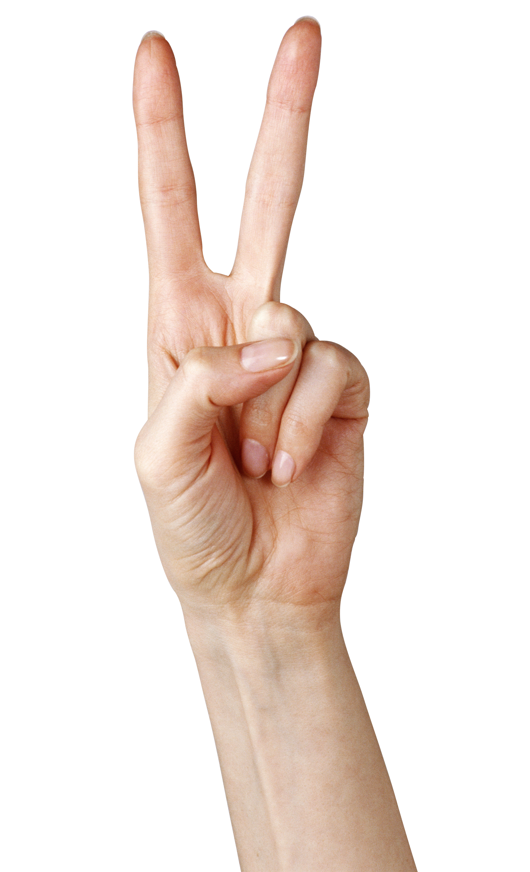 hand showing two fingers