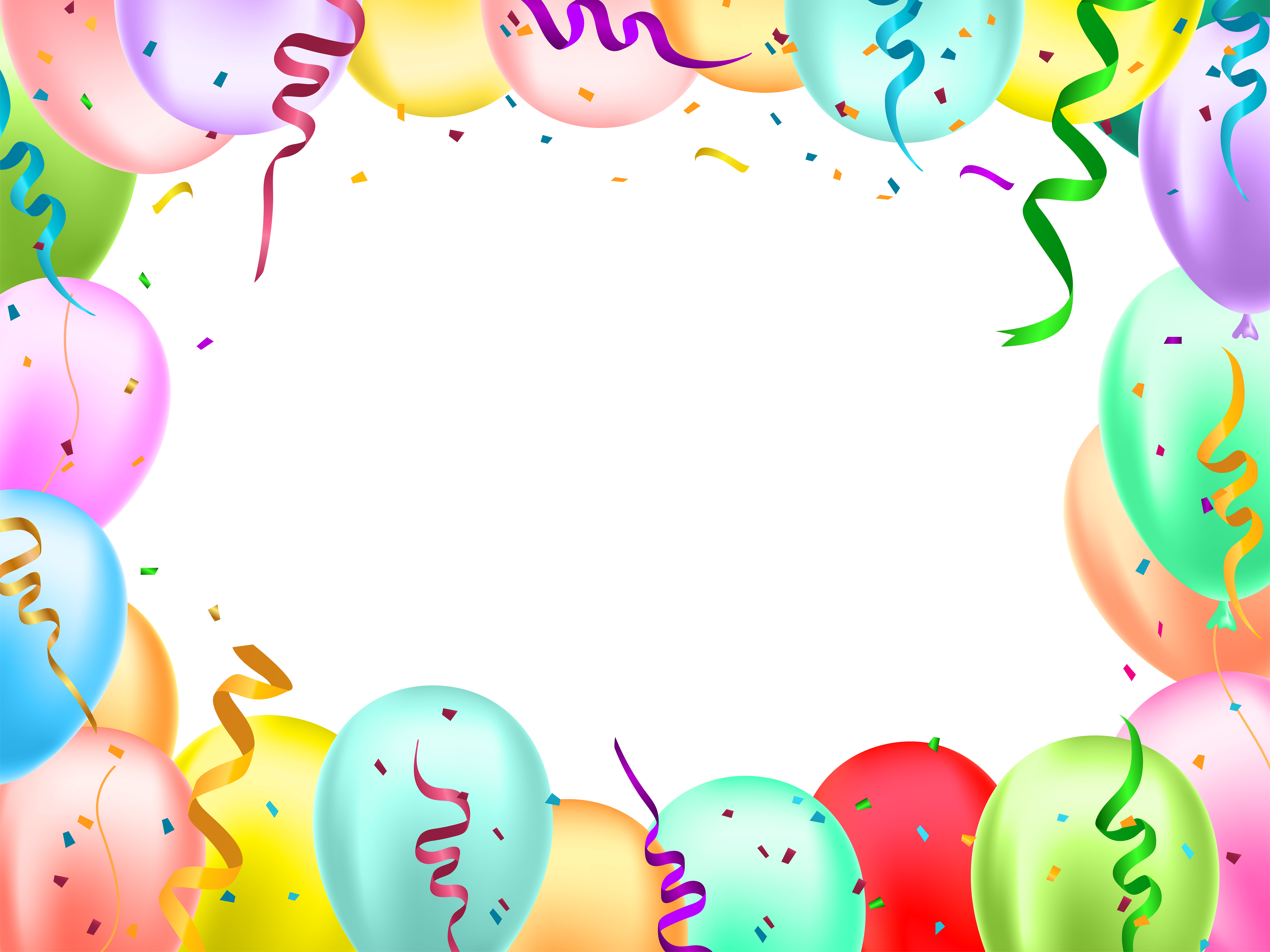Birthday Border with Balloons Transparent Image​ | Gallery Yopriceville -  High-Quality Free Images and Transparent PNG Clipart