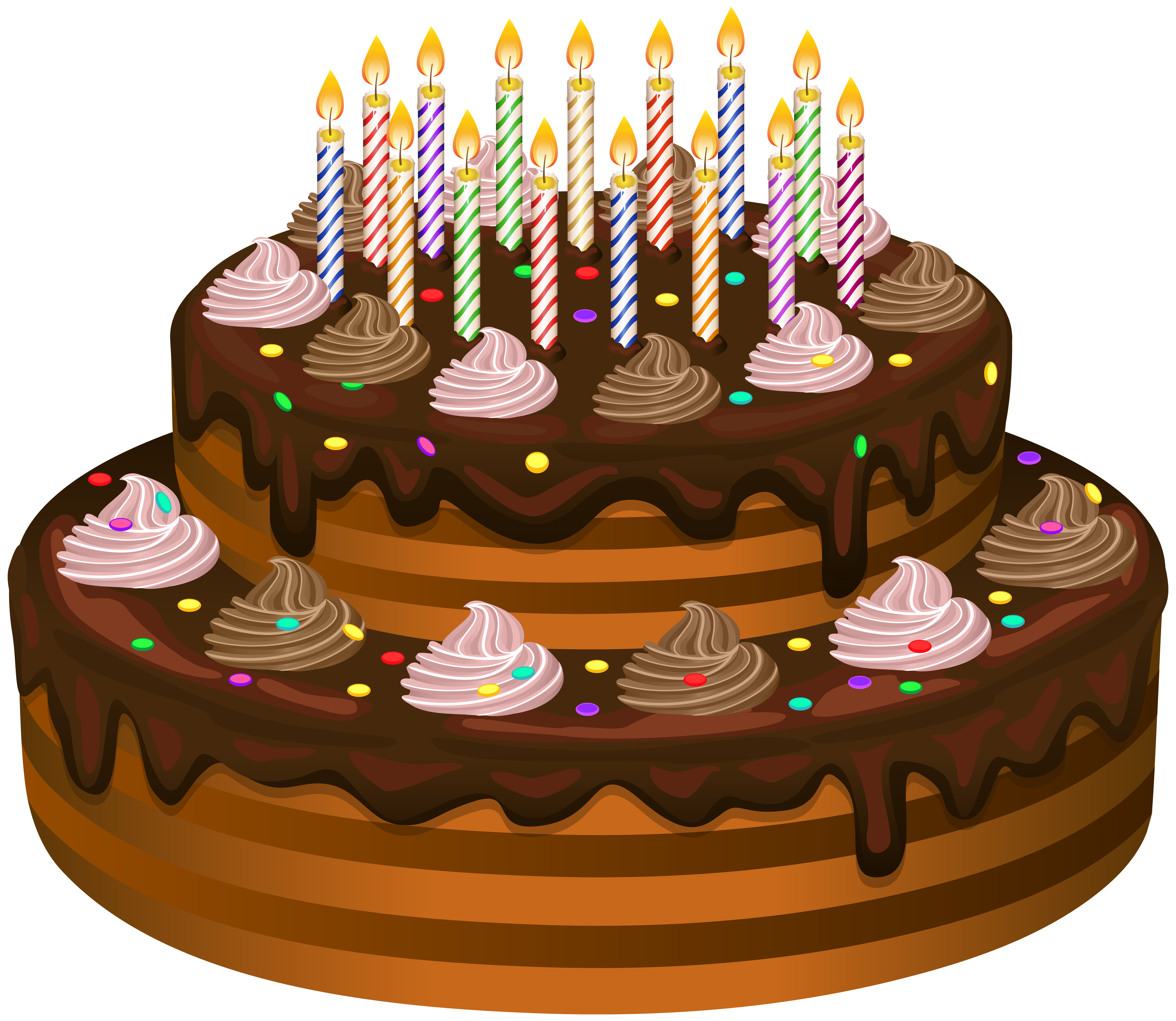 Chocolate cake illustration, Birthday cake Chocolate cake , Cake with  Candles transparent background PNG clipart | HiClipart