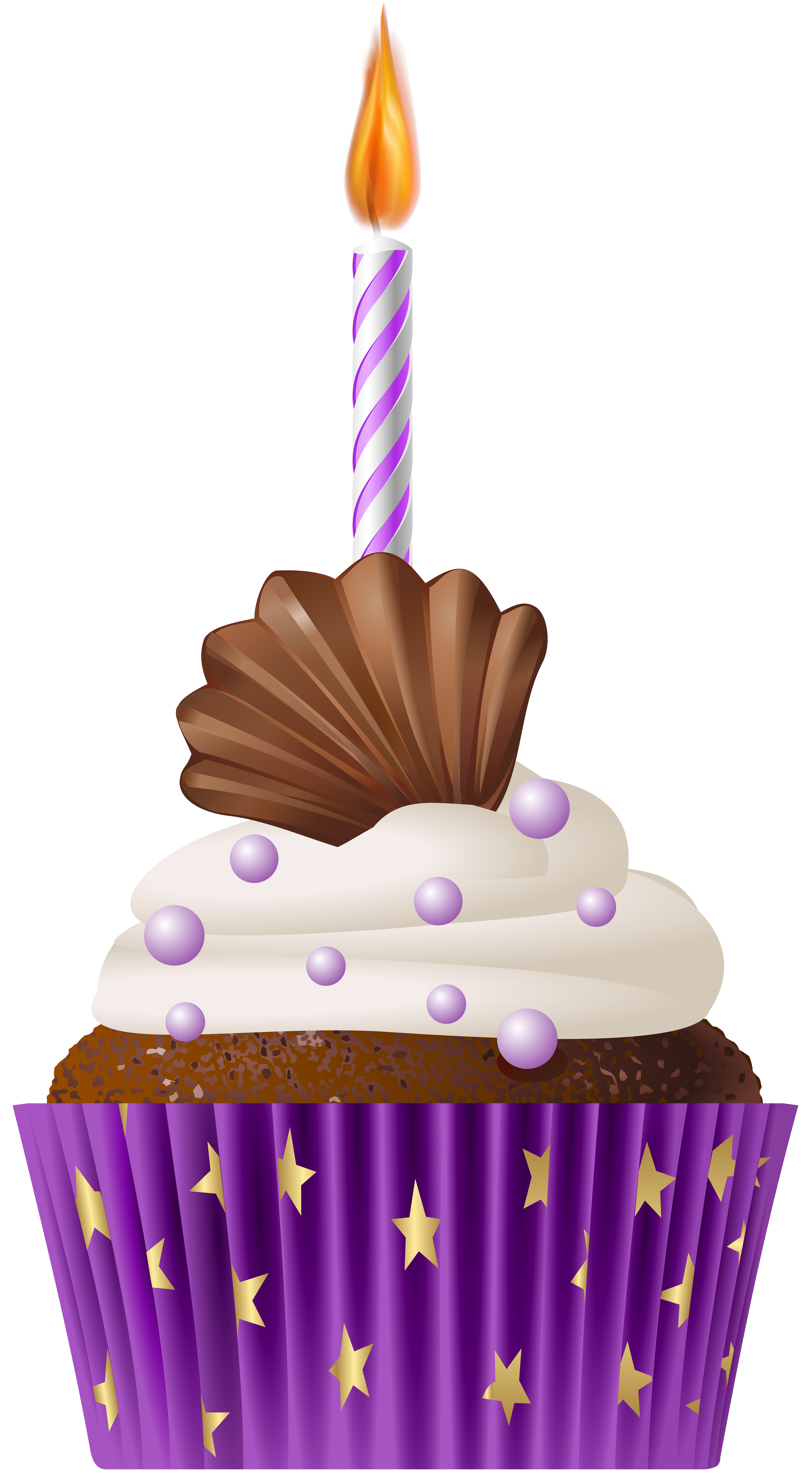Birthday Muffin Purple With Candle Png Clip Art Gallery Yopriceville