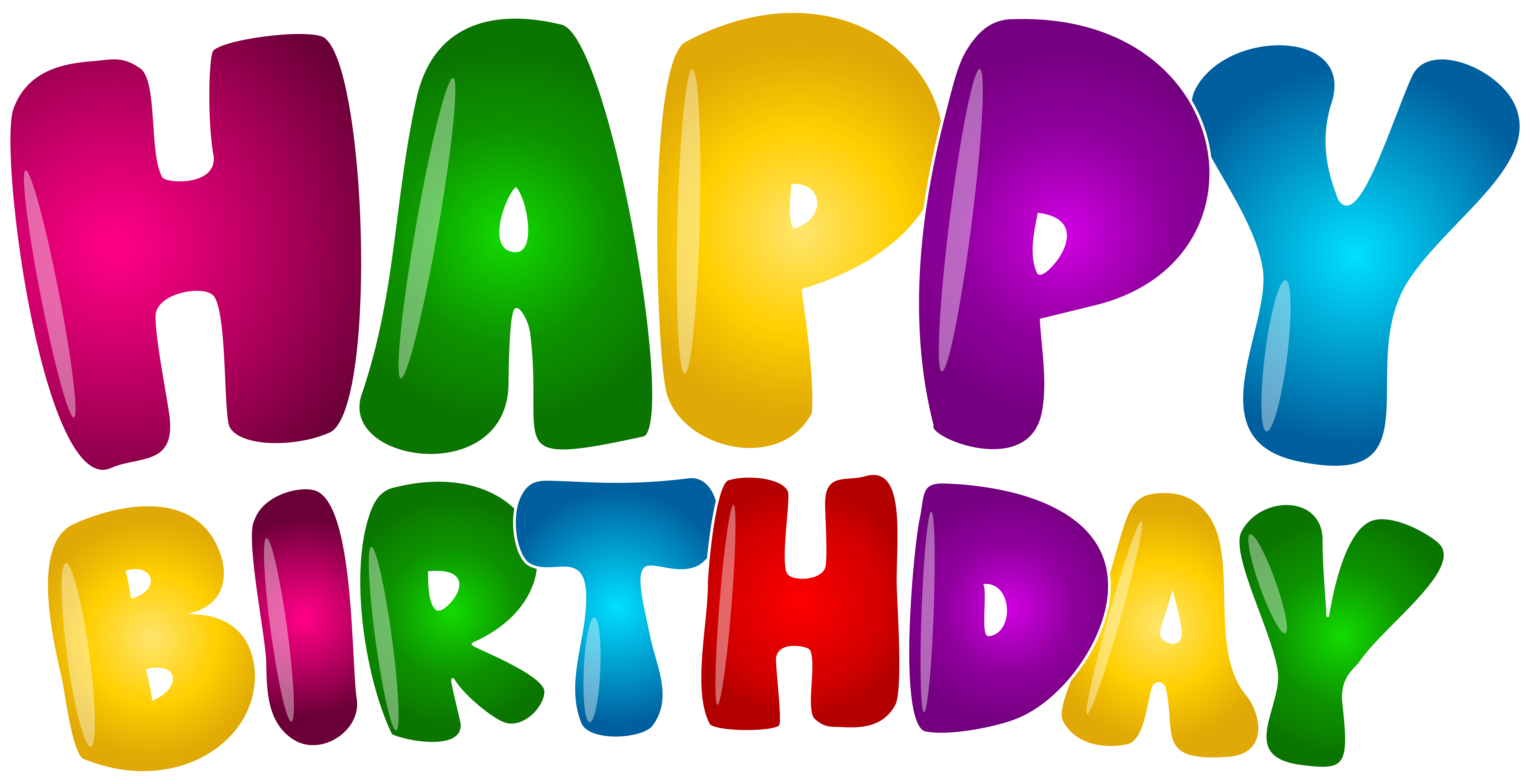 Happy Birthday Colorful Text PNG Clip Art | Gallery Yopriceville - High ...