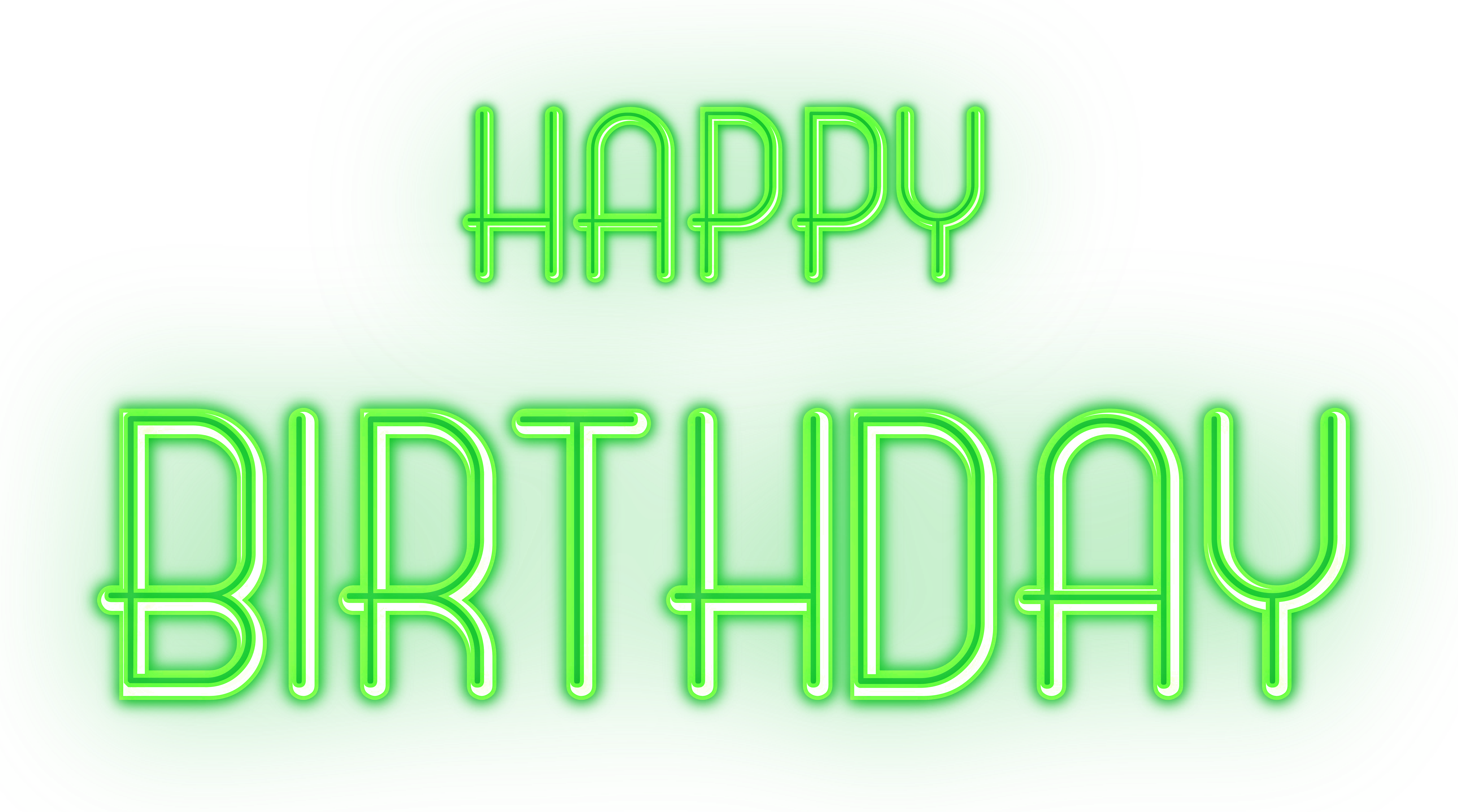 Happy Birthday Glowing Green Text Transparent Image | Gallery