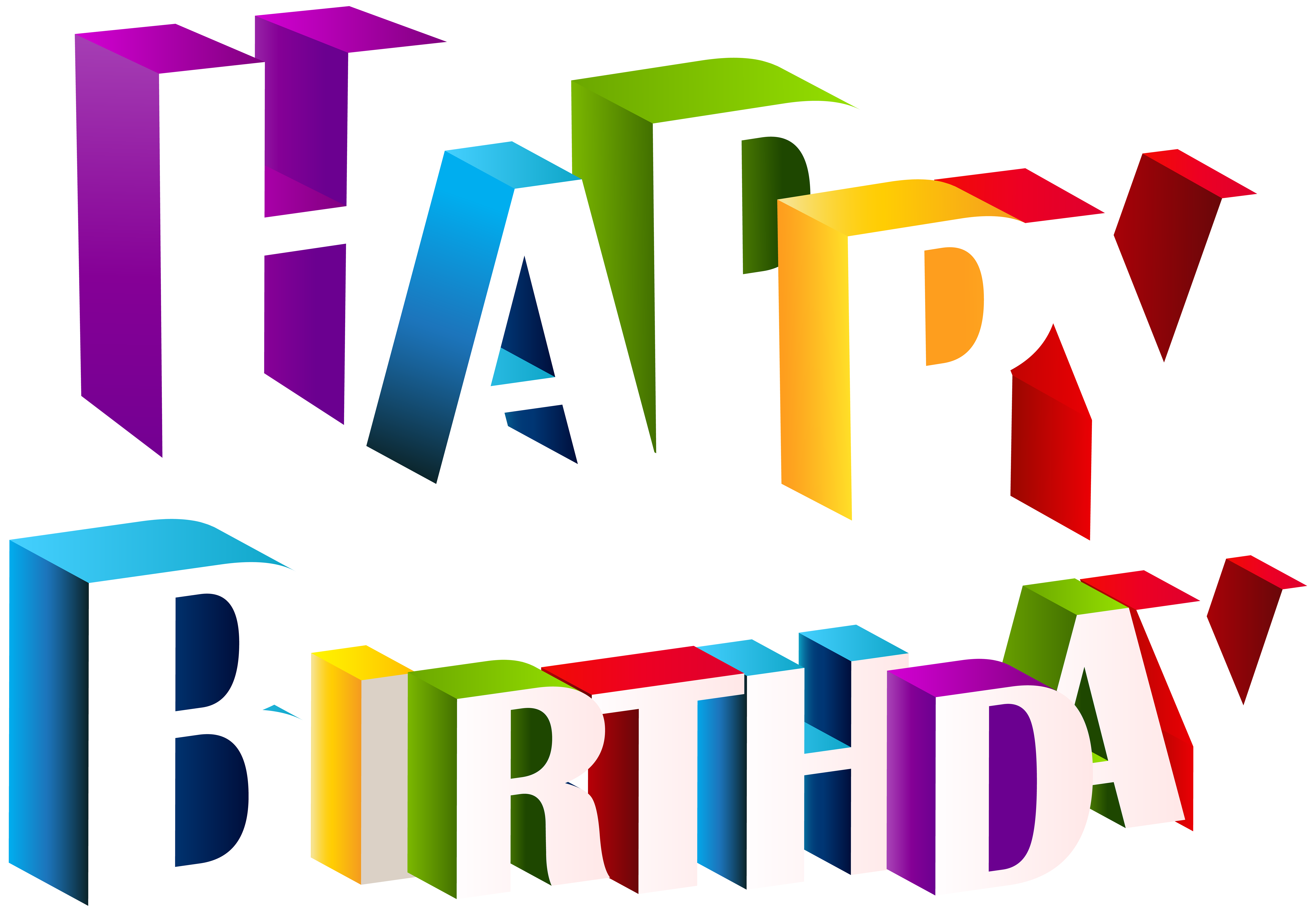 Happy Birthday Multicolor PNG Clip Art Image | Gallery ...