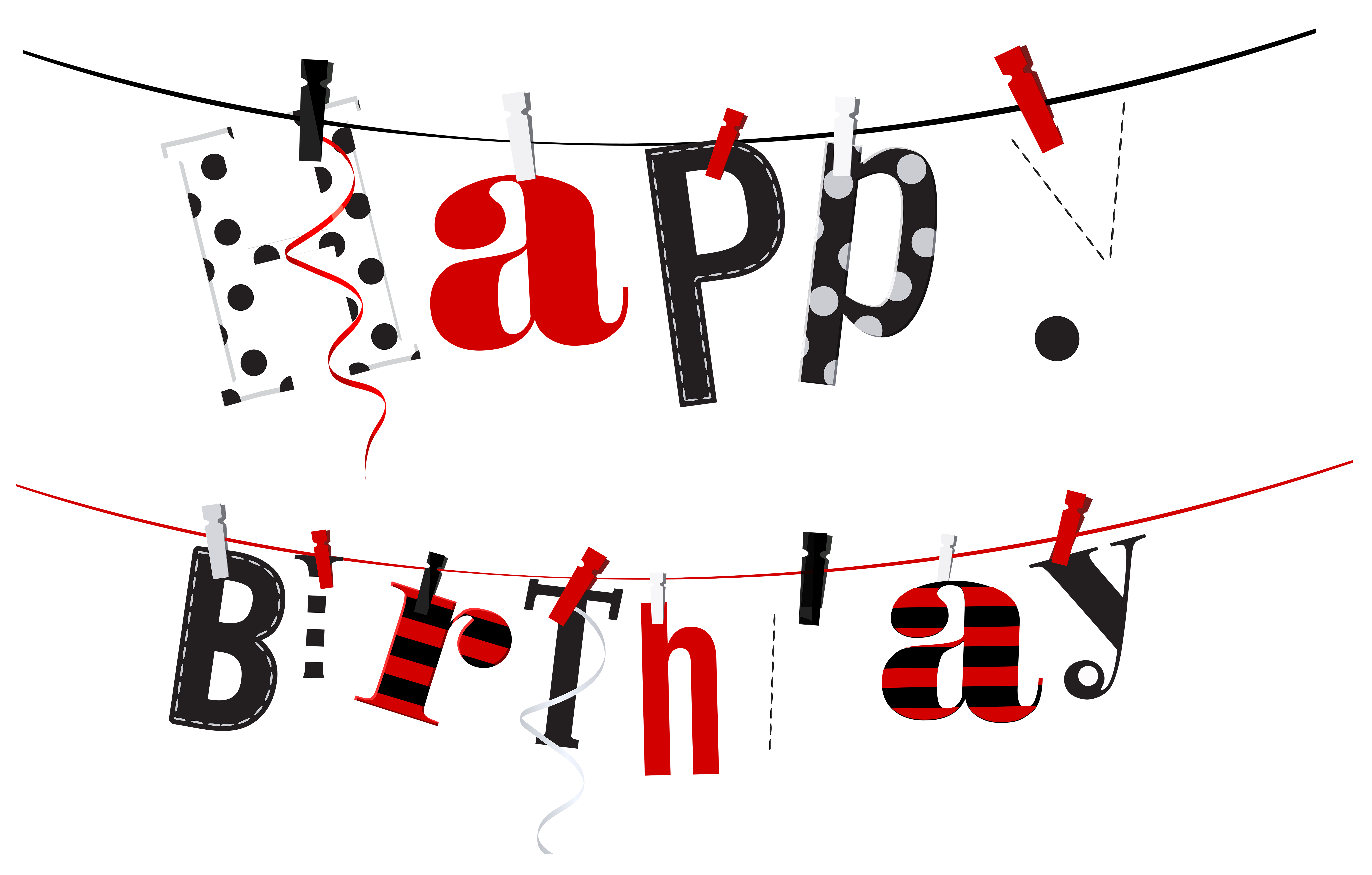 Happy Birthday Streamer Transparent PNG Clip Art Image | Gallery