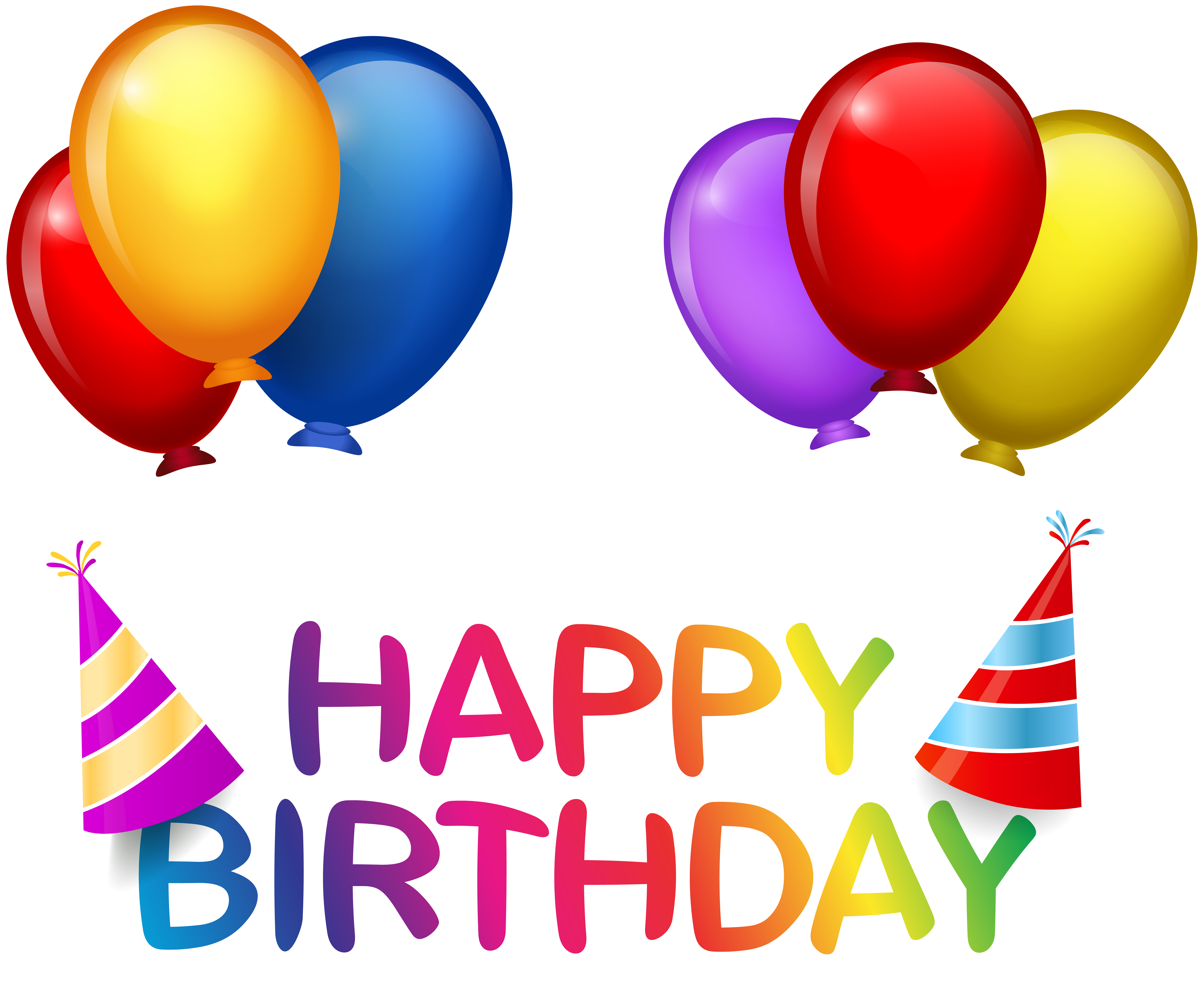 Happy Birthday with Balloons PNG Clip Art​ | Gallery Yopriceville -  High-Quality Free Images and Transparent PNG Clipart
