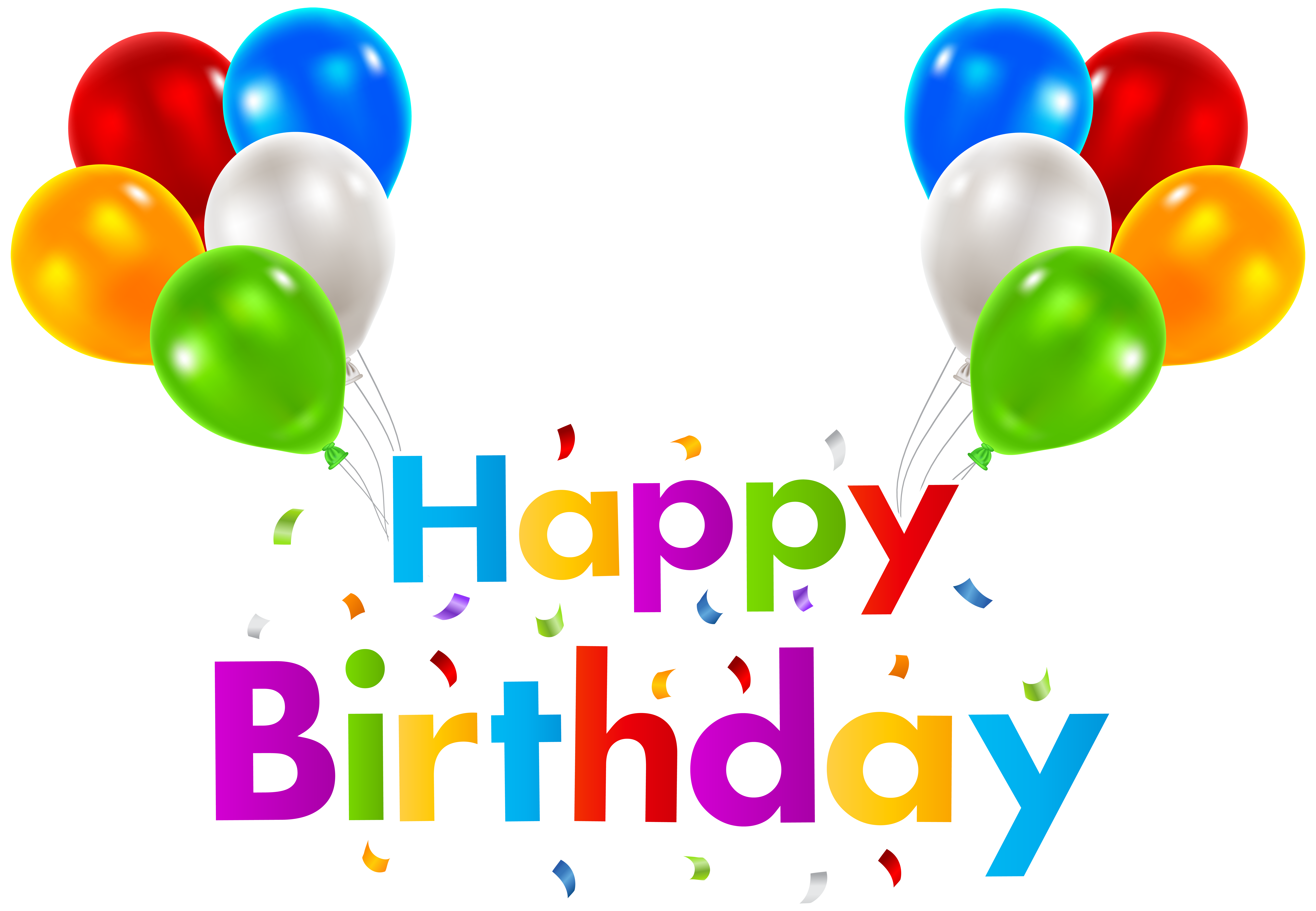 Happy Birthday with Balloons Transparent Clip Art | Gallery ...