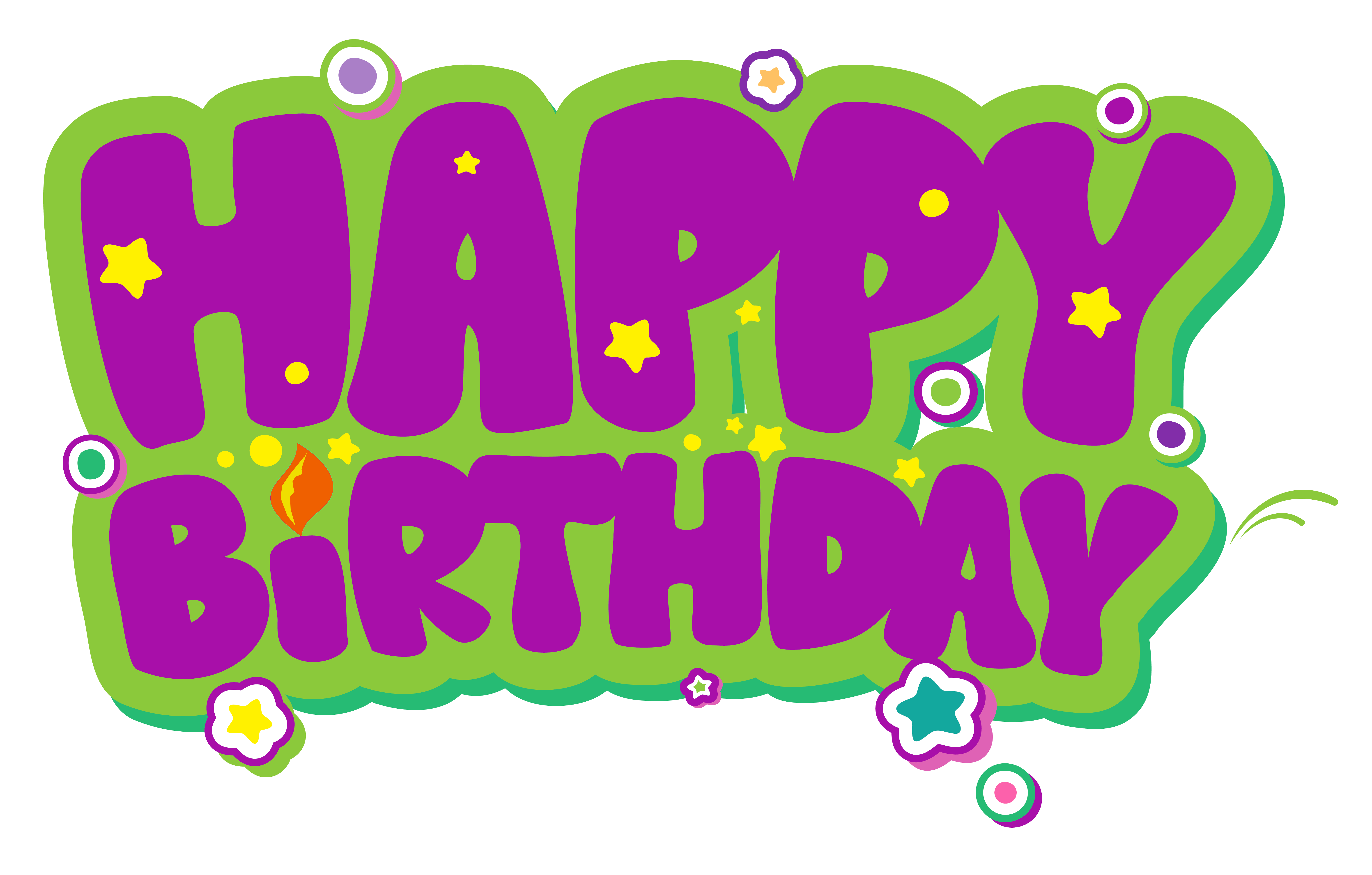 Purple And Green Happy Birthday PNG Clipart Picture | Gallery ...