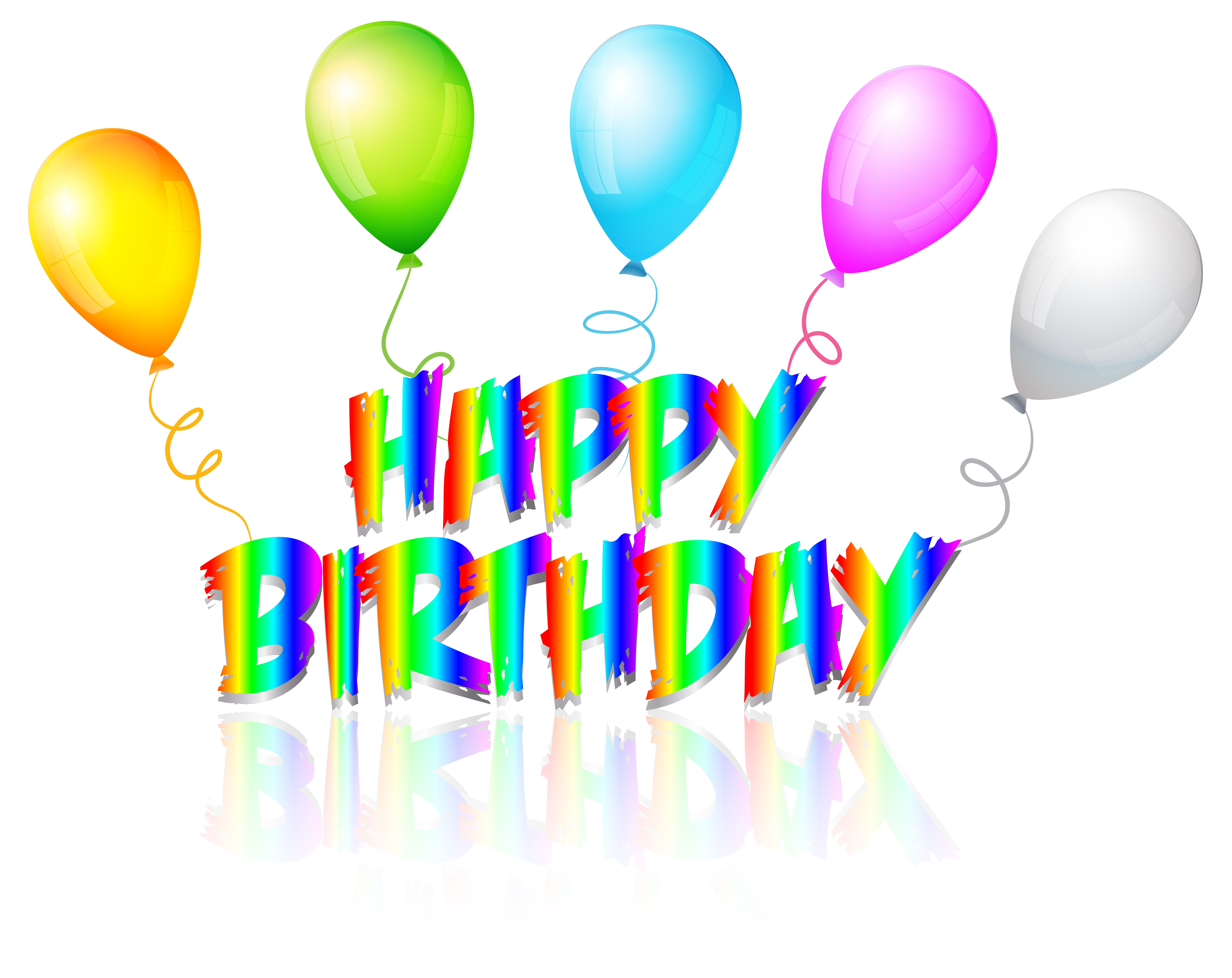 rainbow happy birthday text transparent png clip art image