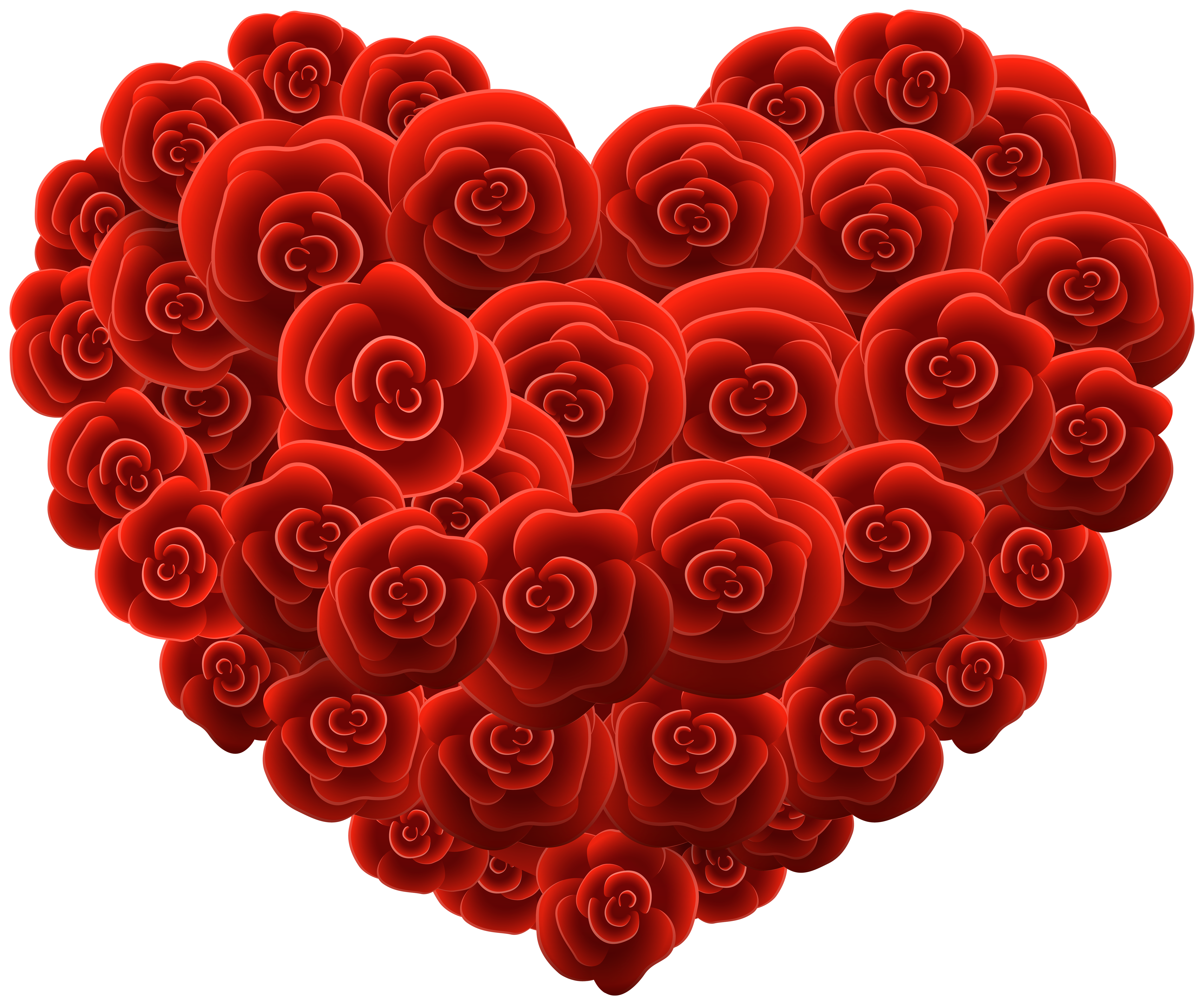 Decorative Red Rose Heart Transparent PNG Image | Gallery ...