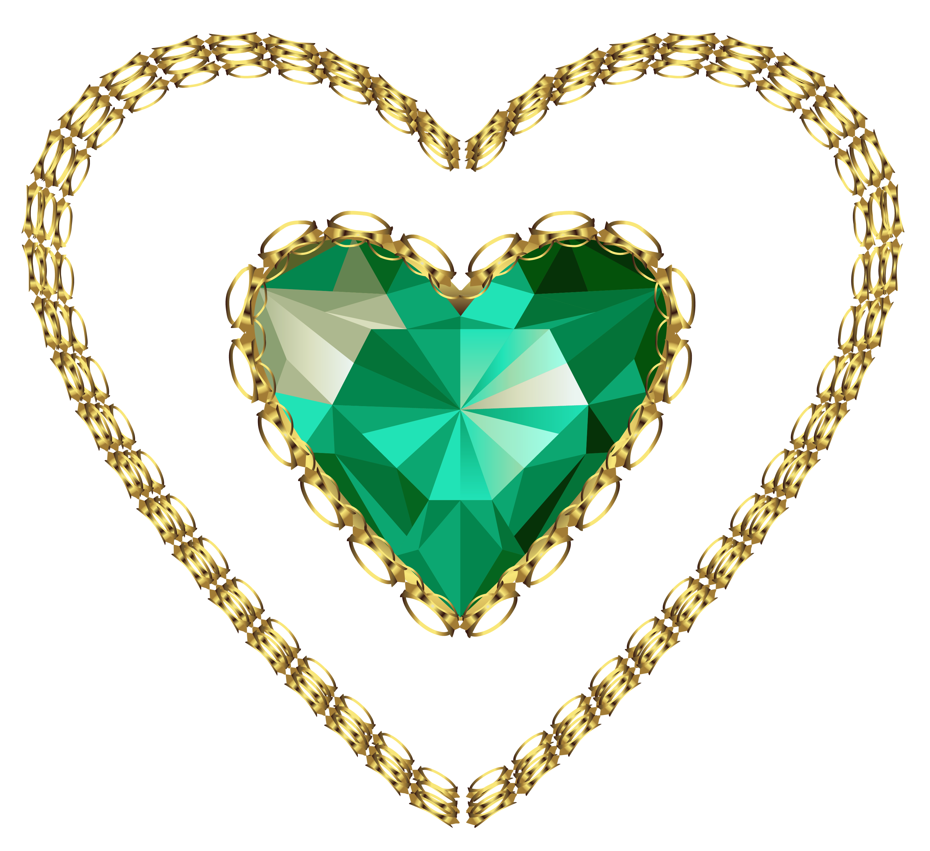 green hearts clip art