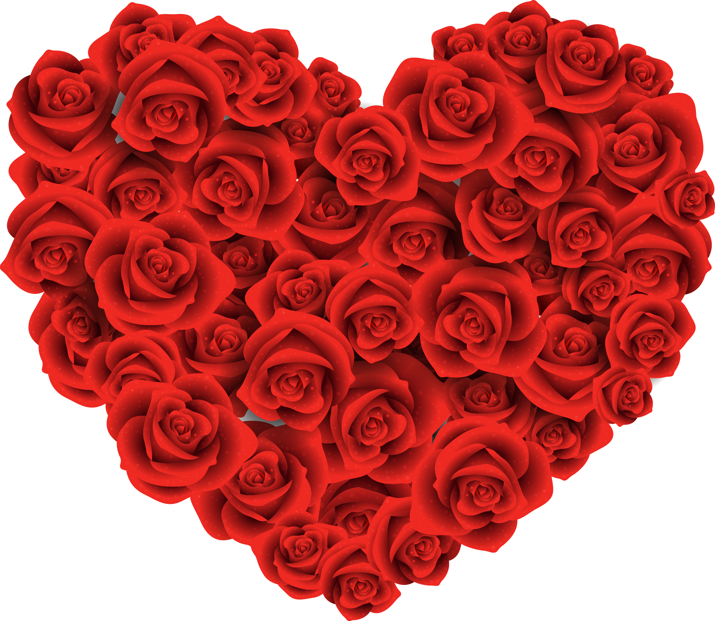 Large Heart of Roses PNG Clipart | Gallery Yopriceville - High-Quality