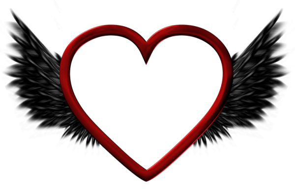 red hearts with wings