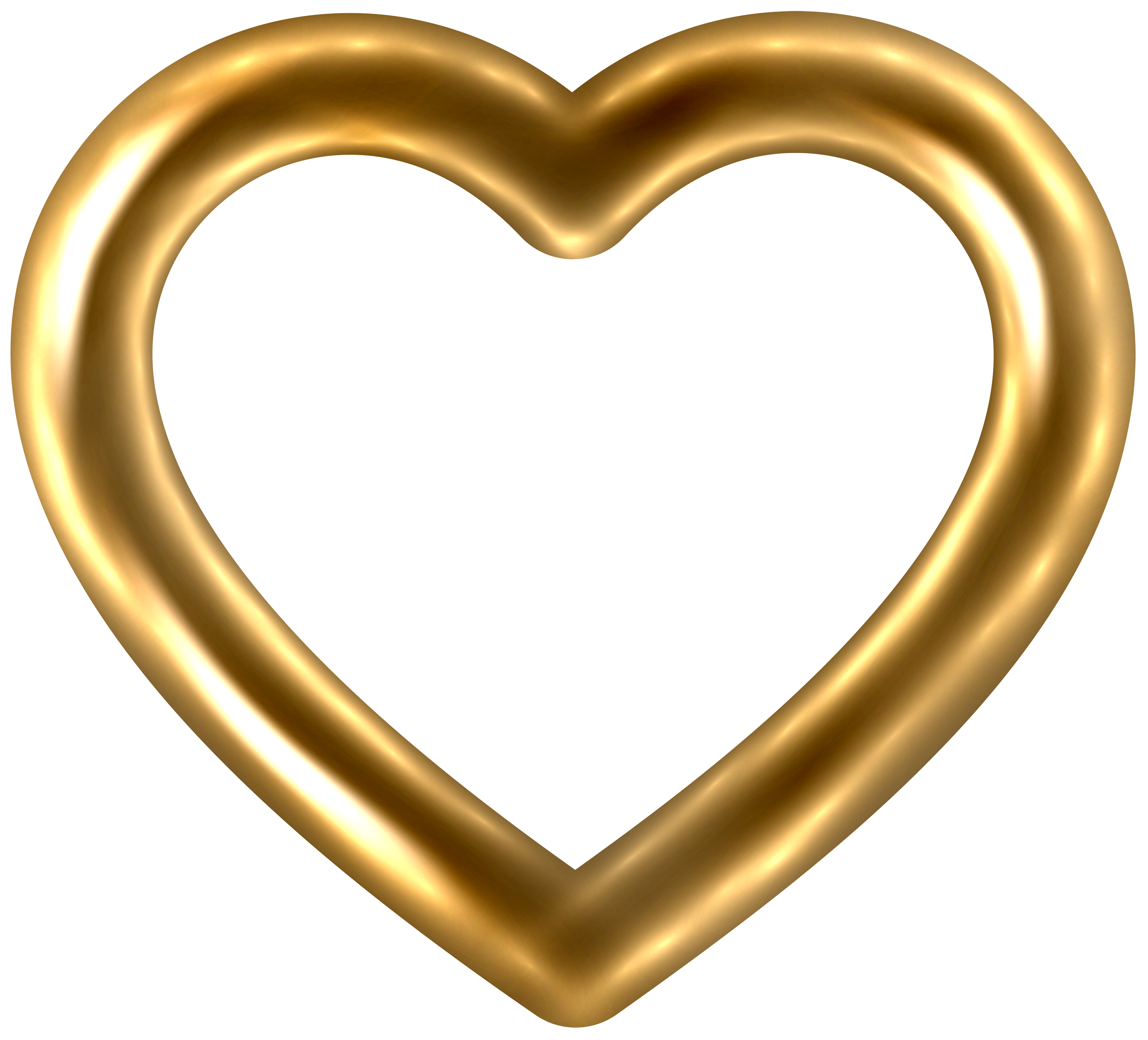 Transparent Gold Heart PNG Clip Art Image | Gallery ...